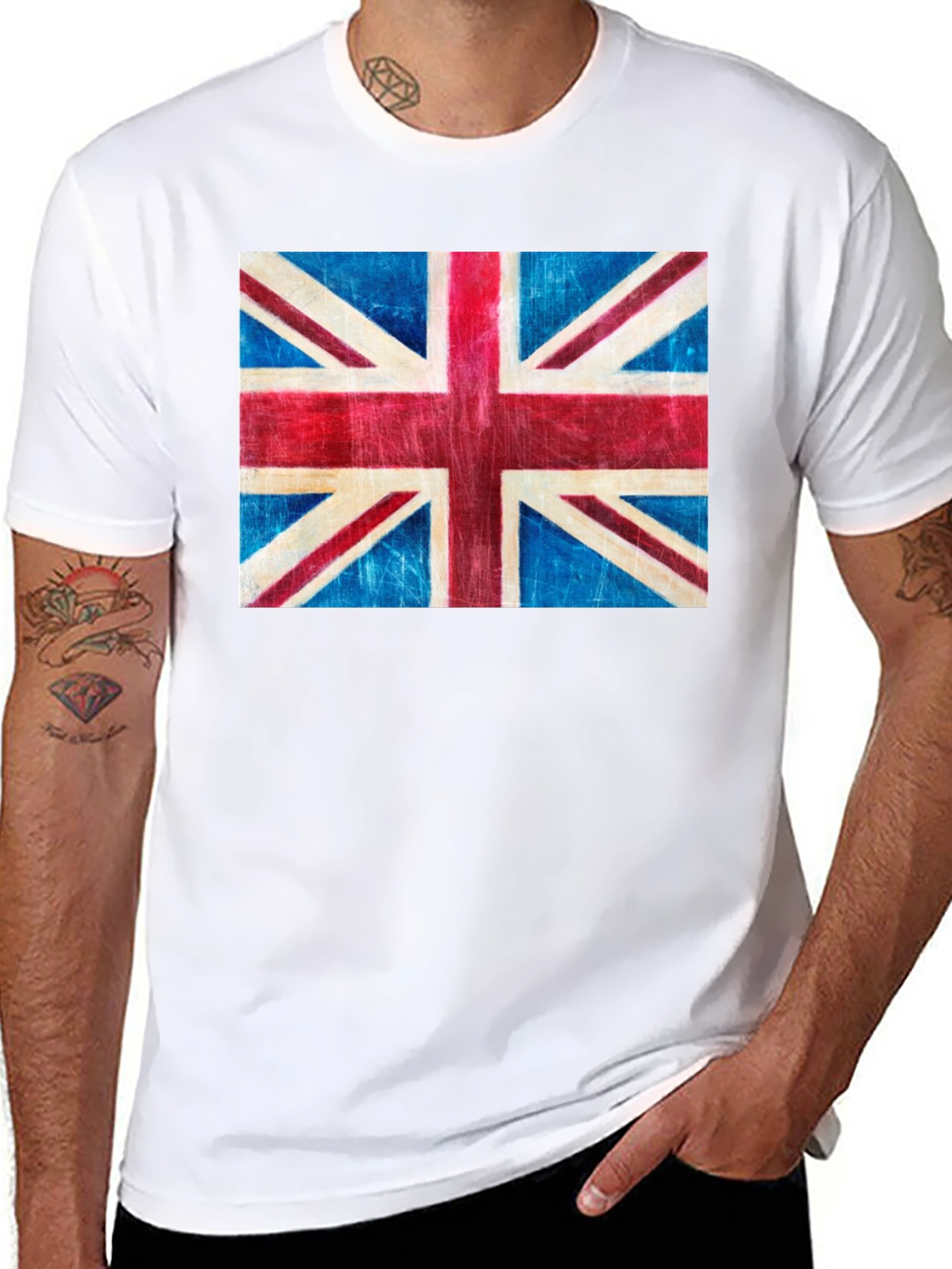 Union Jack Flag Graphic Tee - Black