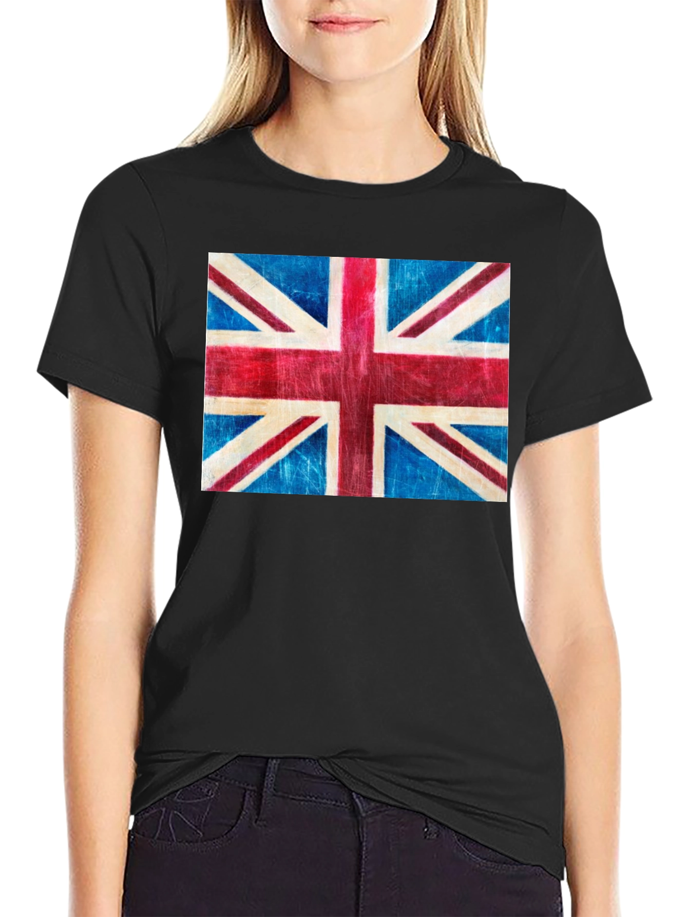 Union Jack Flag Graphic Tee - Black