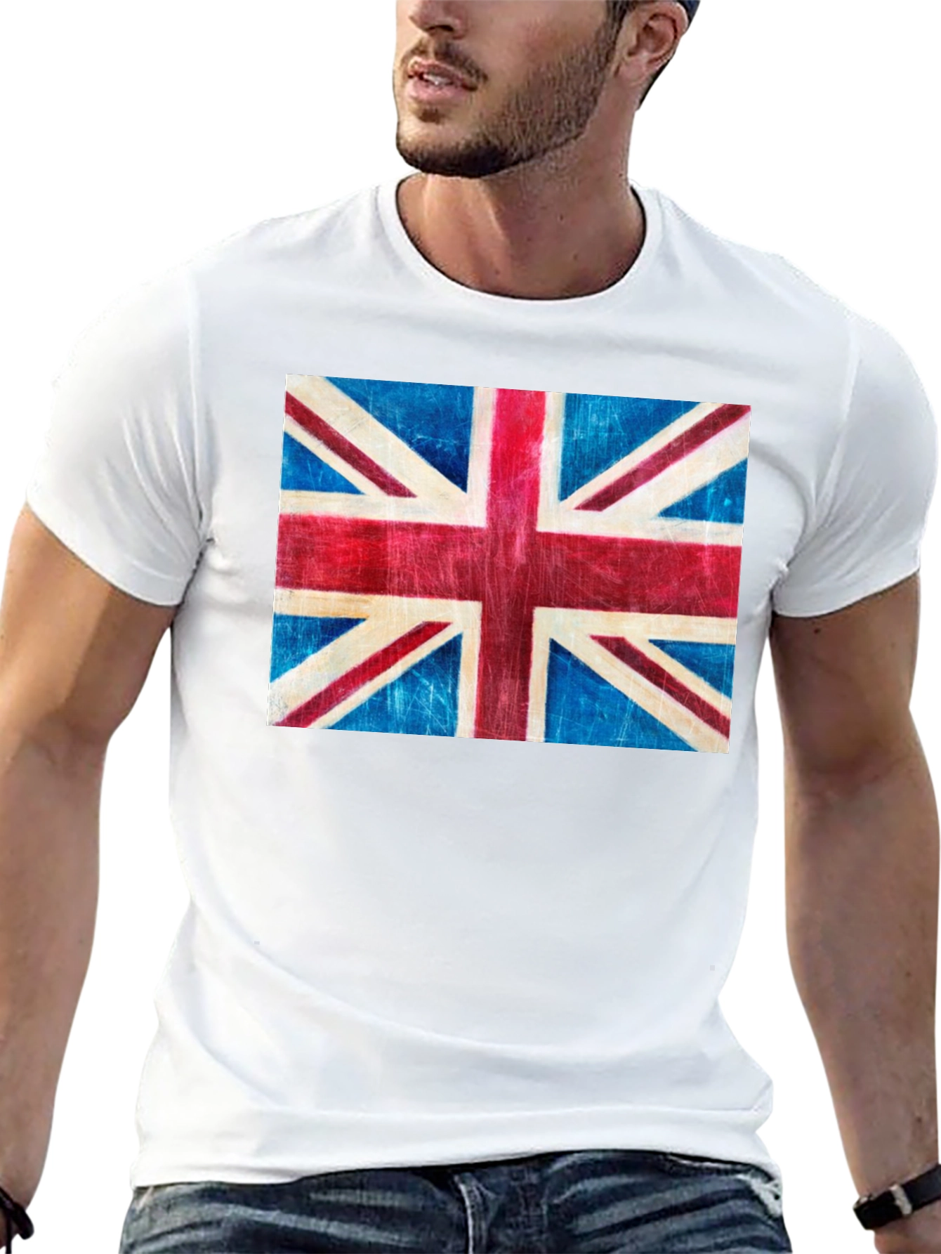 Union Jack Flag Graphic Tee - Black