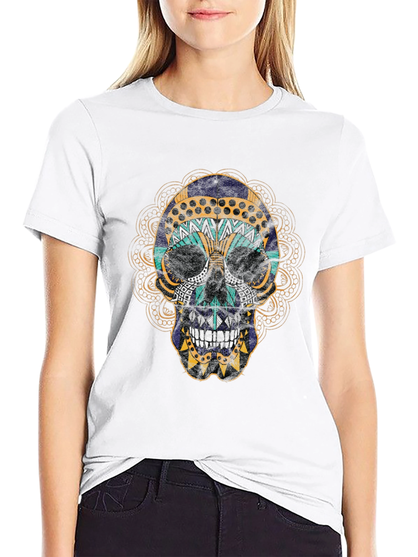 Sugar Skull Graphic Tee - Unique Art Design