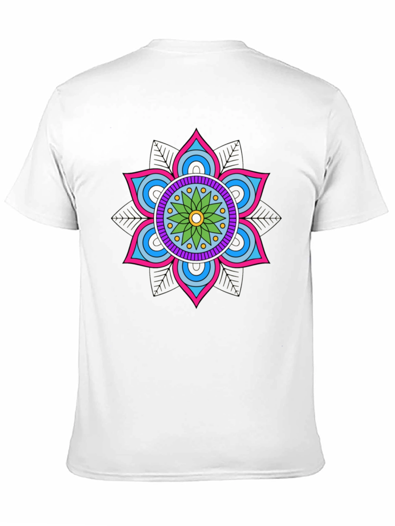 Mandala Flower Graphic Tee - Stylish Cotton Blend
