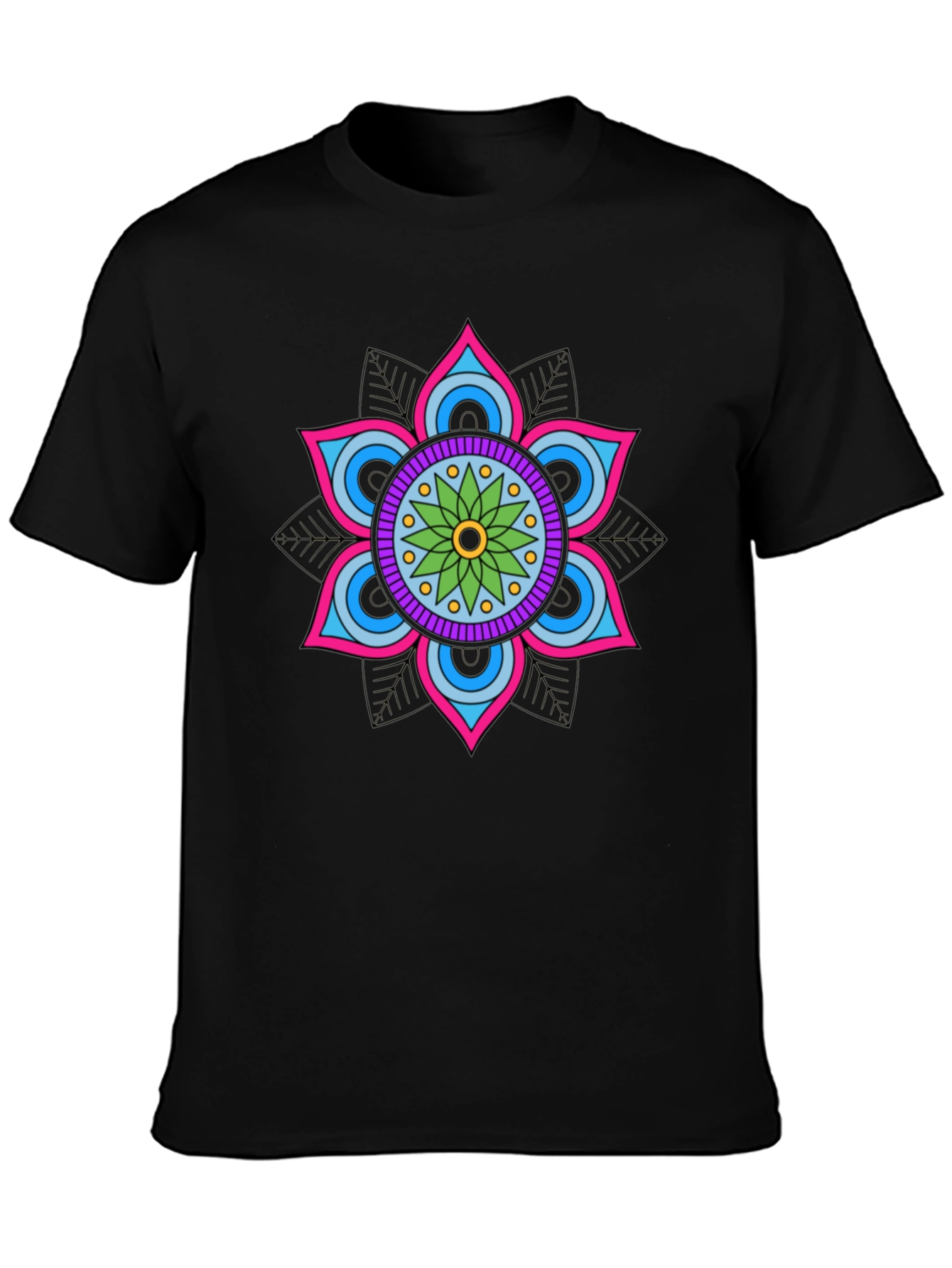 Mandala Flower Graphic Tee - Stylish Cotton Blend