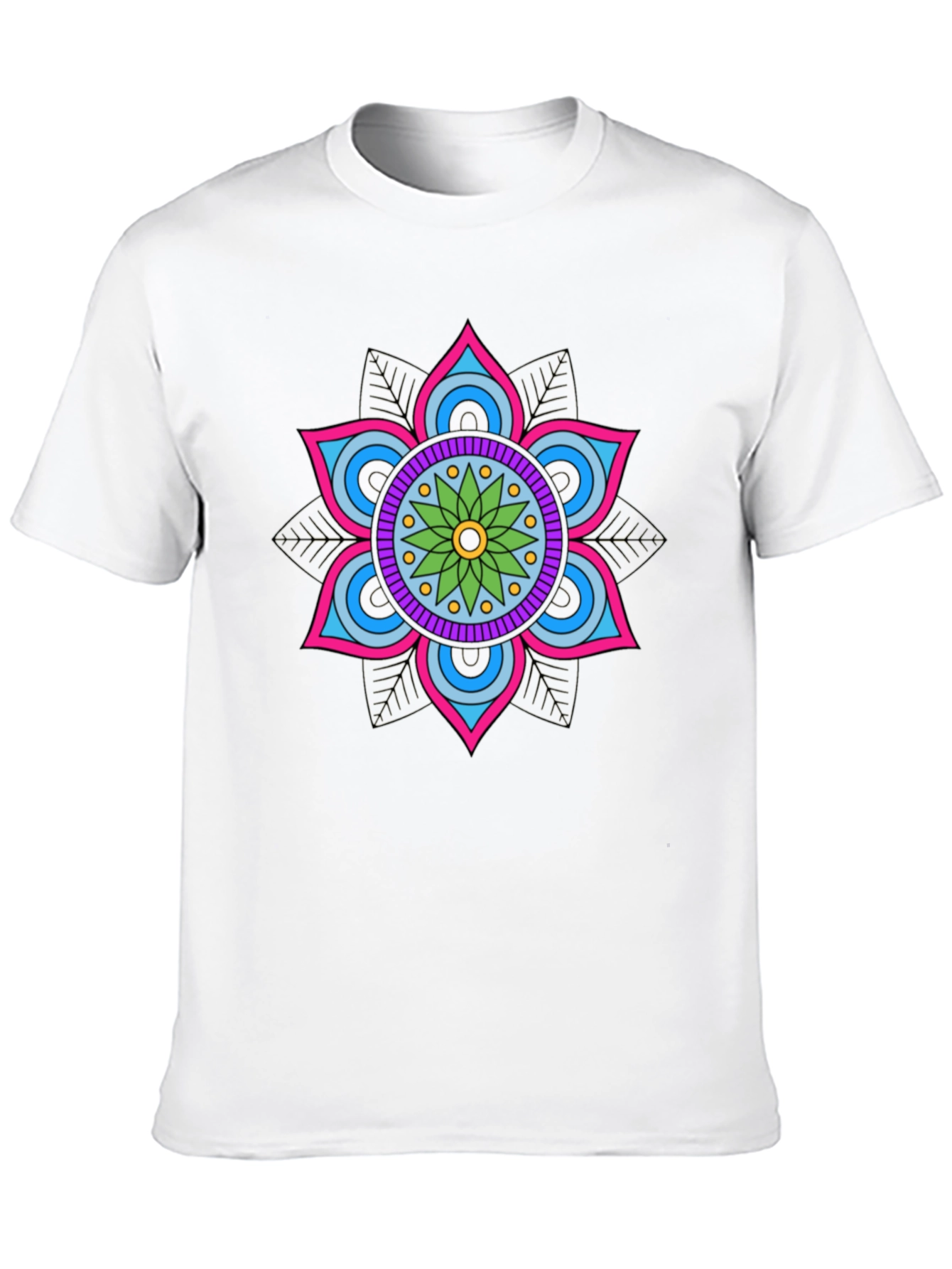 Mandala Flower Graphic Tee - Stylish Cotton Blend
