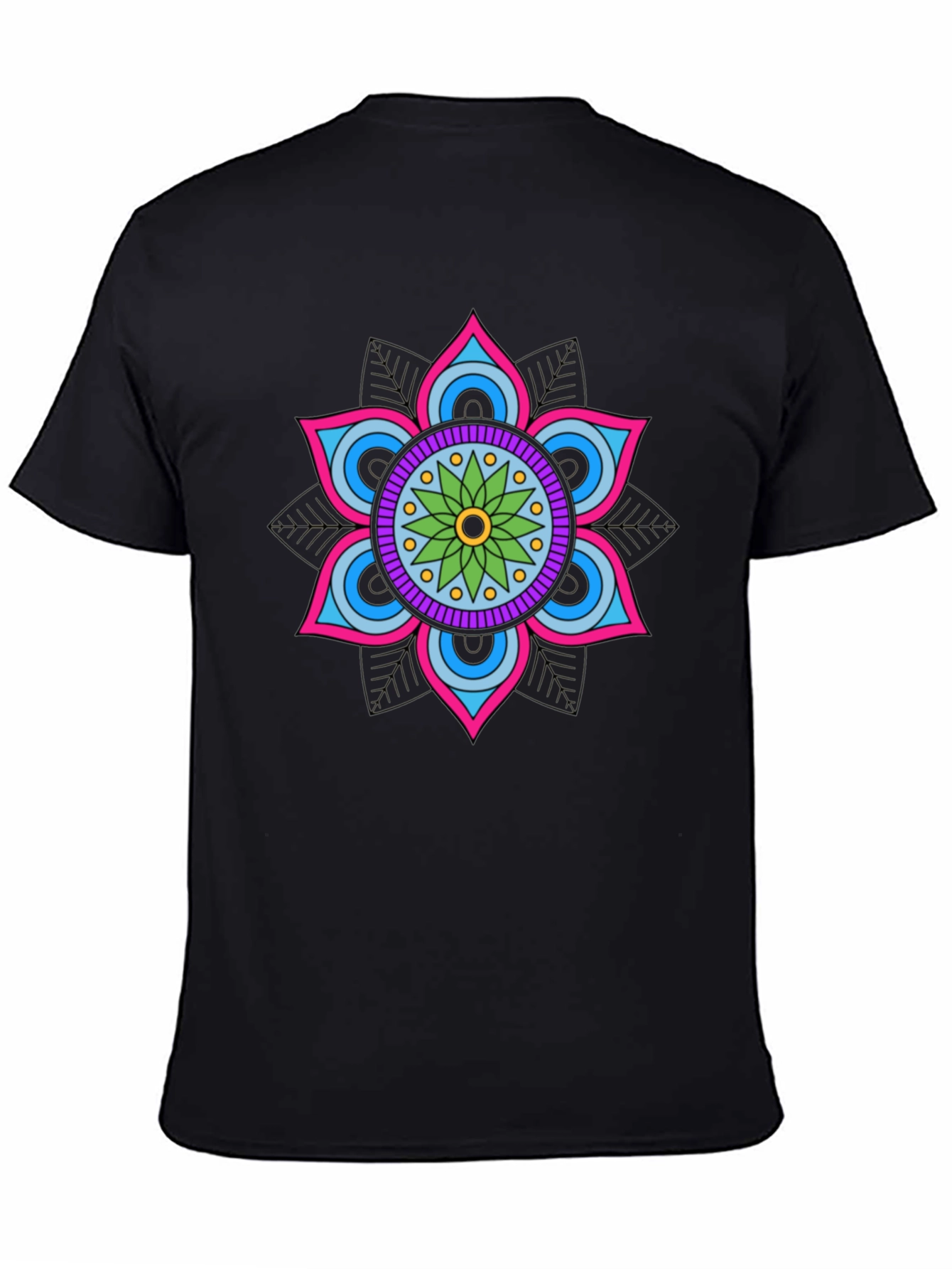 Mandala Flower Graphic Tee - Stylish Cotton Blend