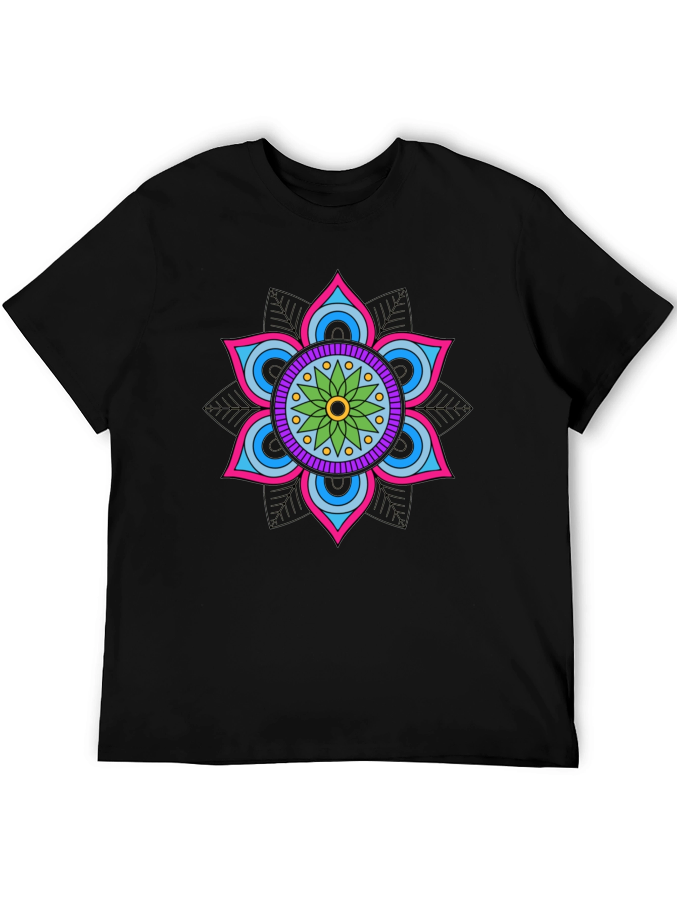 Mandala Flower Graphic Tee - Stylish Cotton Blend