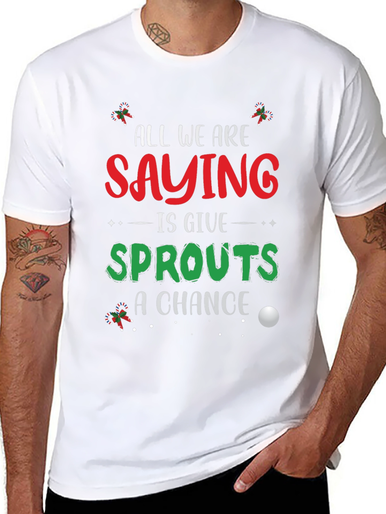 Sprouts Christmas T-Shirt: Give Sprouts A Chance!