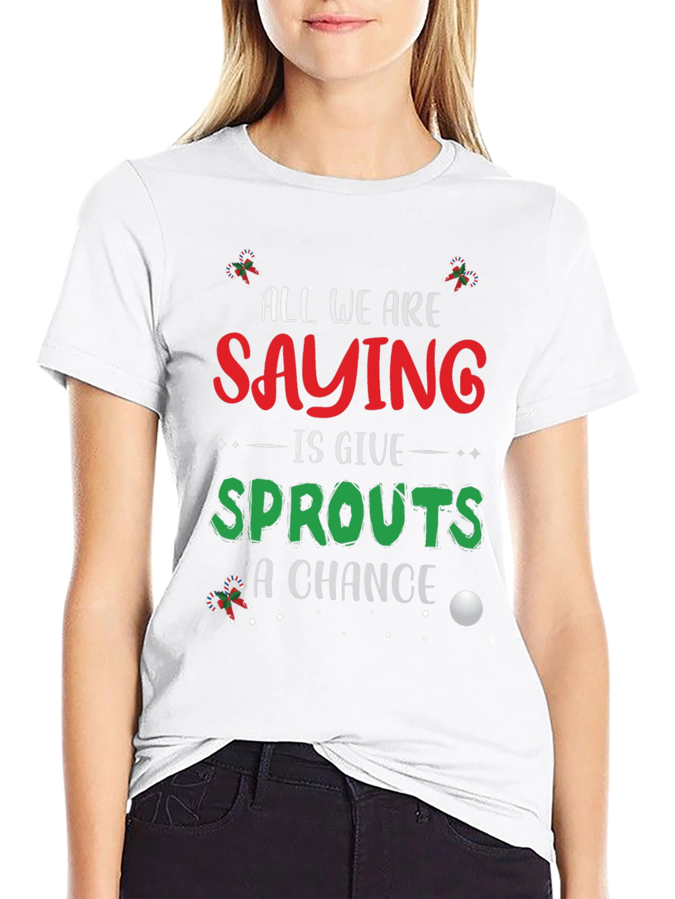 Sprouts Christmas T-Shirt: Give Sprouts A Chance!