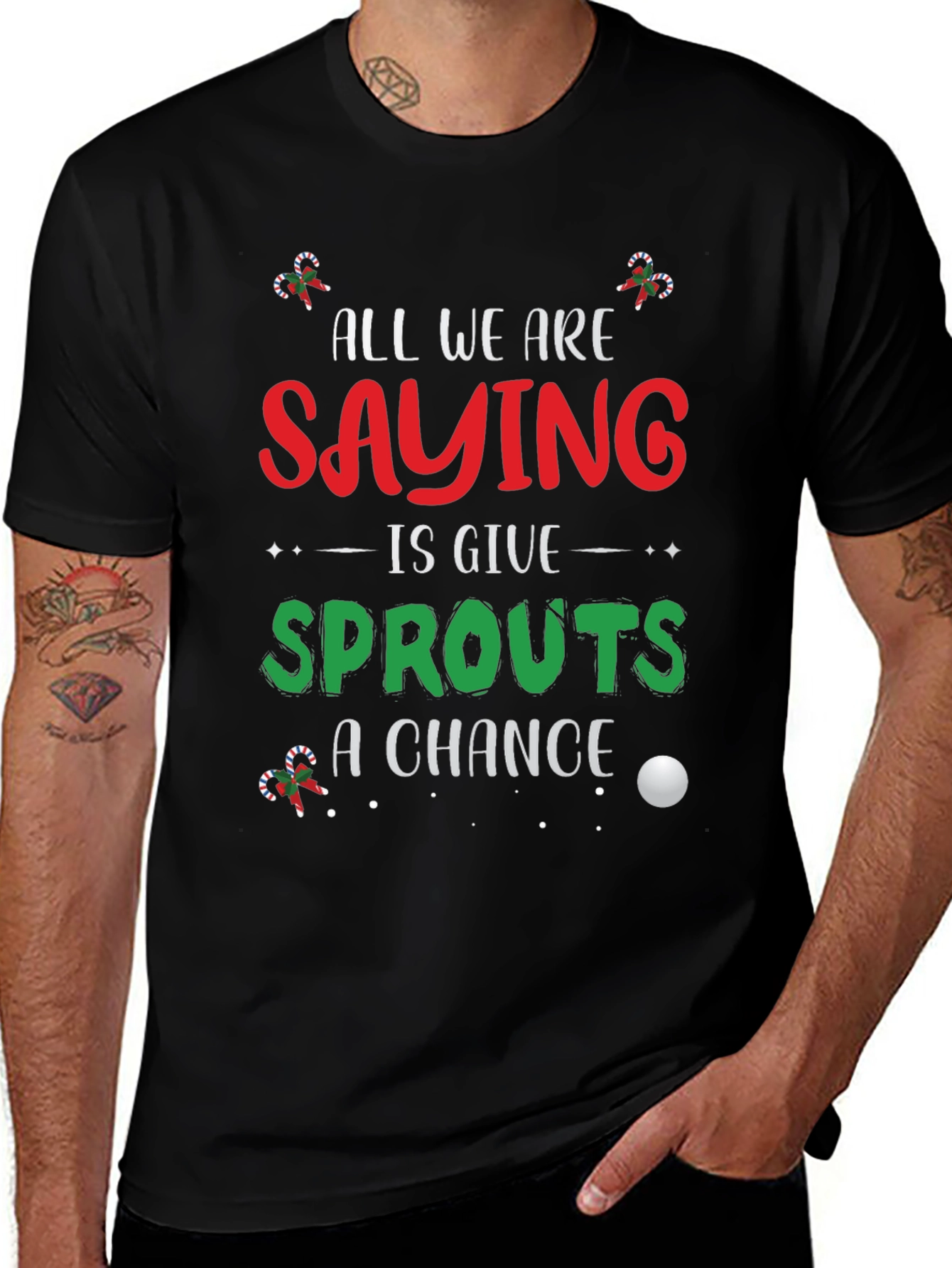 Sprouts Christmas T-Shirt: Give Sprouts A Chance!
