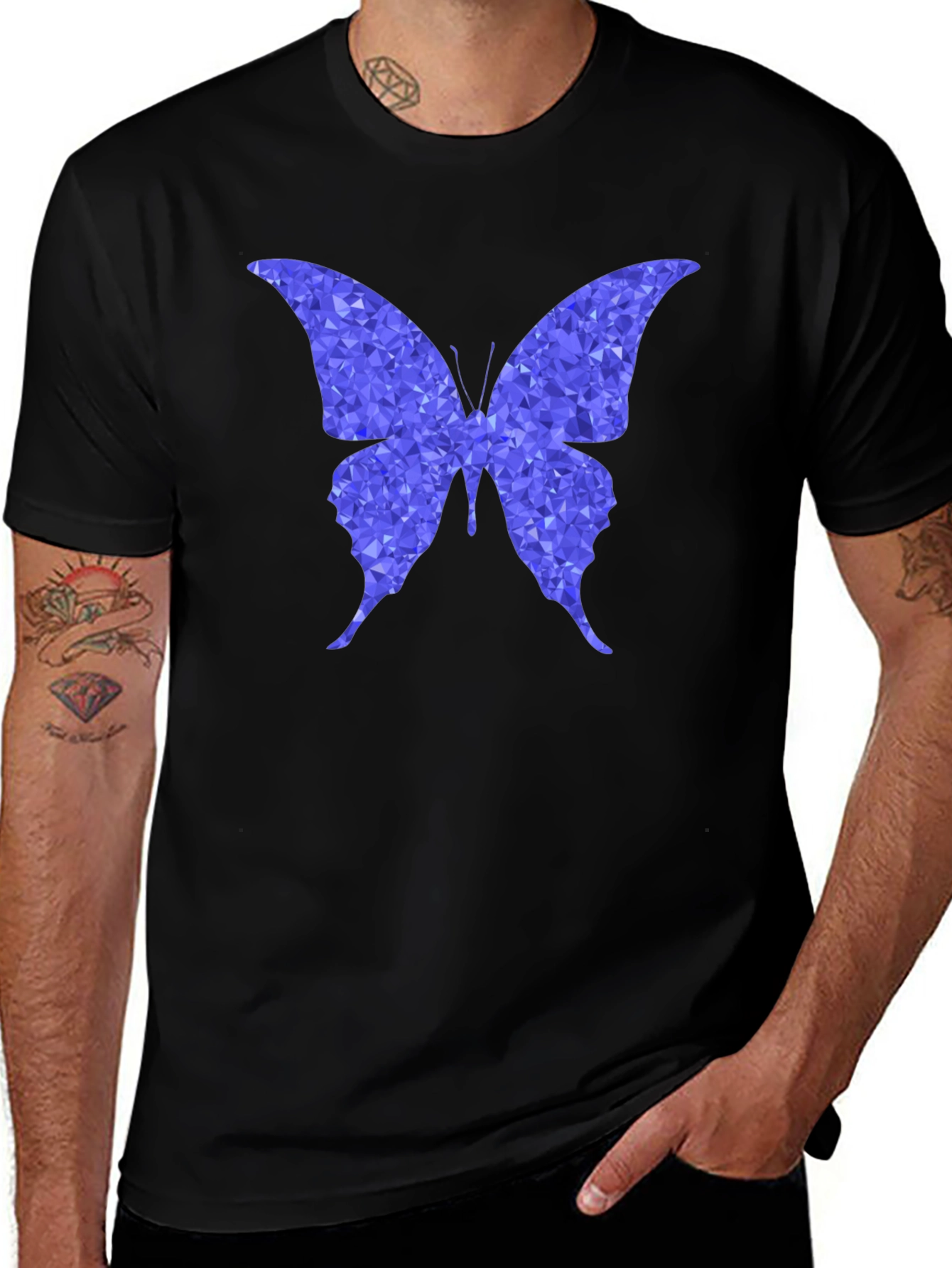 Geometric Butterfly Graphic T-Shirt - Stylish Mens Tee