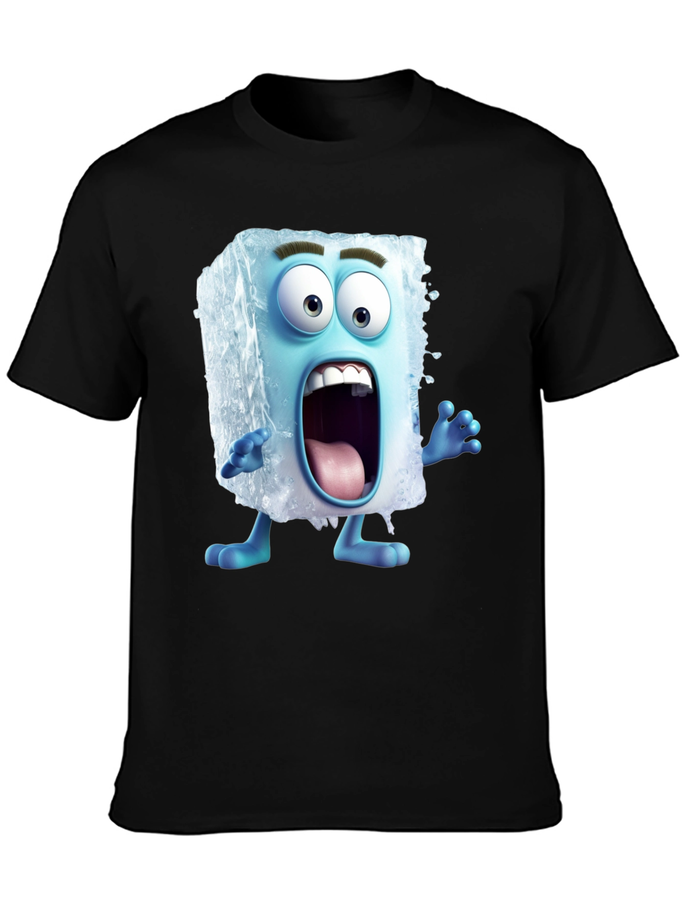 Cartoon Ice Cube Graphic T-Shirt