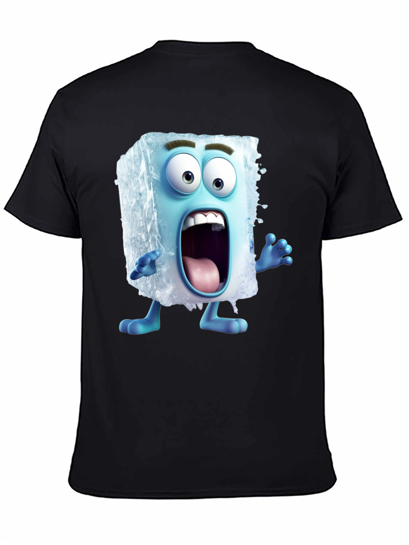 Cartoon Ice Cube Graphic T-Shirt