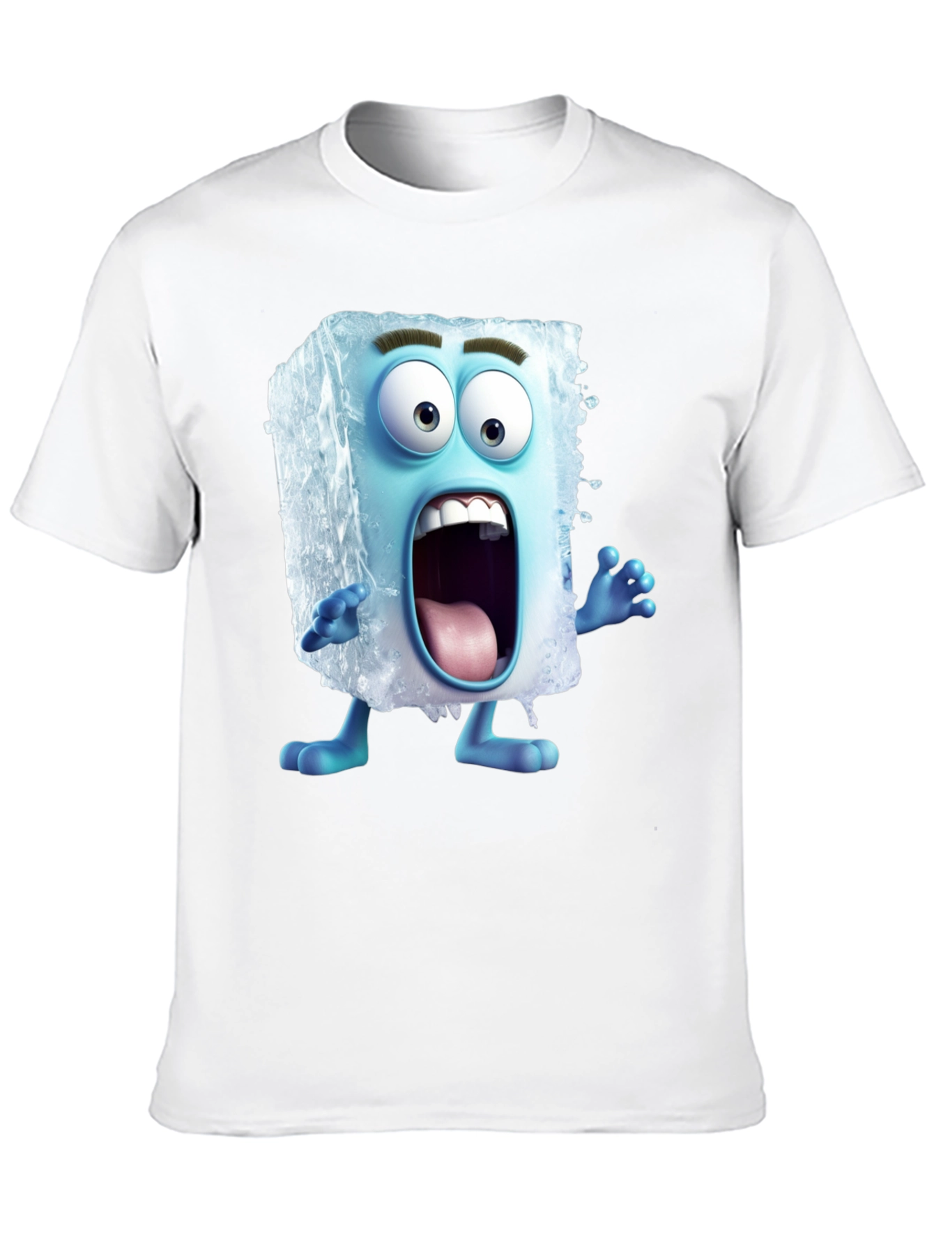 Cartoon Ice Cube Graphic T-Shirt