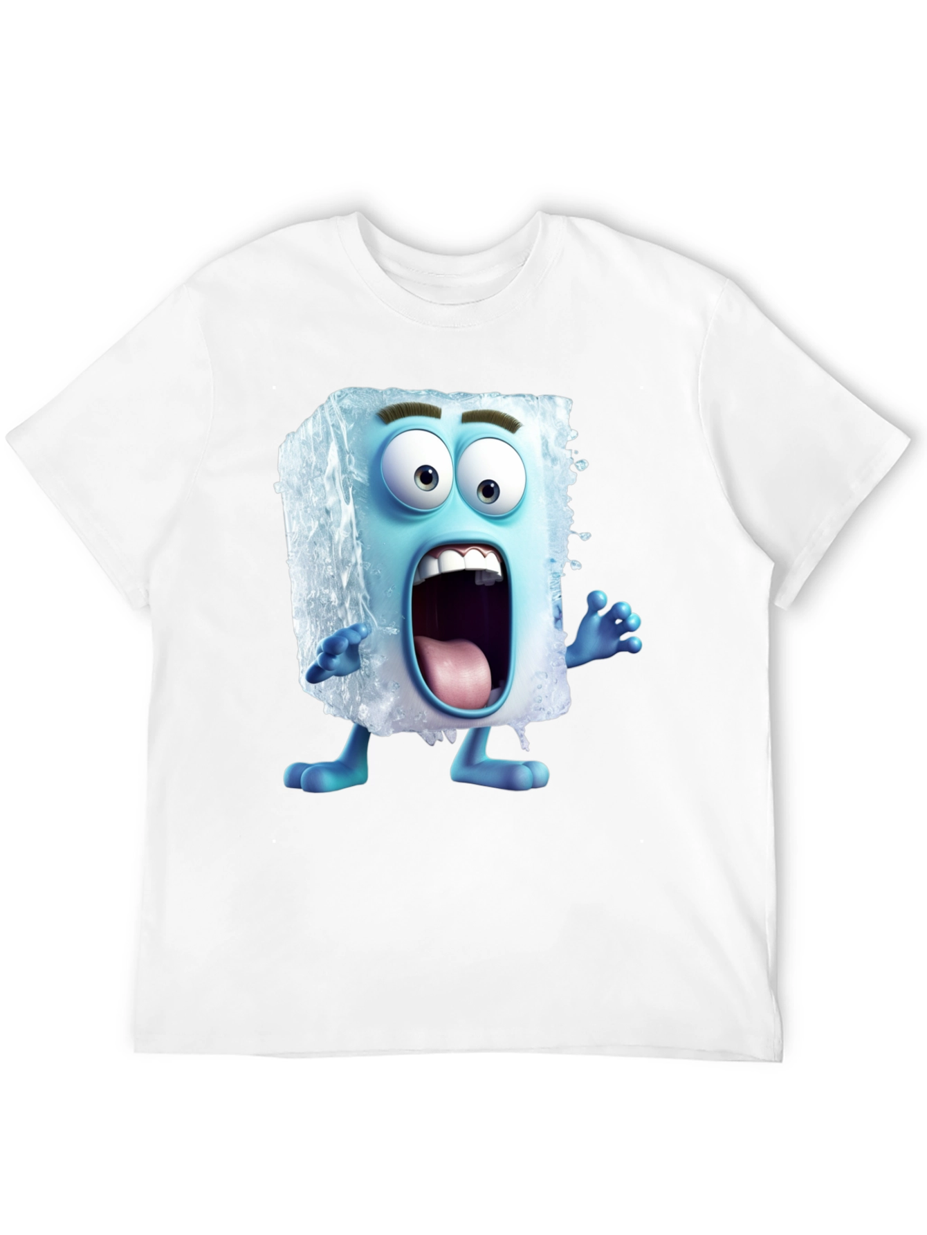 Cartoon Ice Cube Graphic T-Shirt