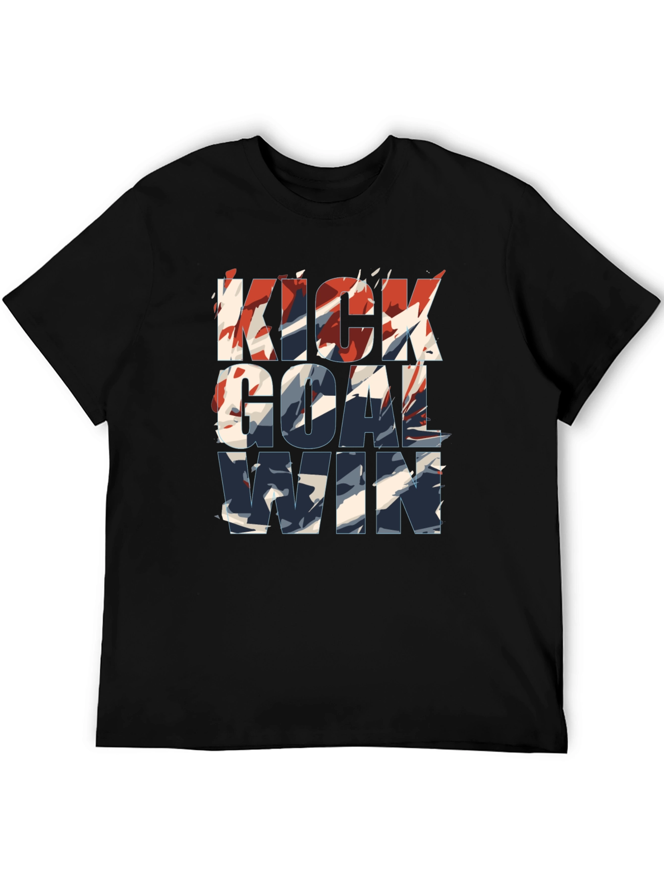 Kick Goal Win Graphic Tee - Trendy Soccer Shirt