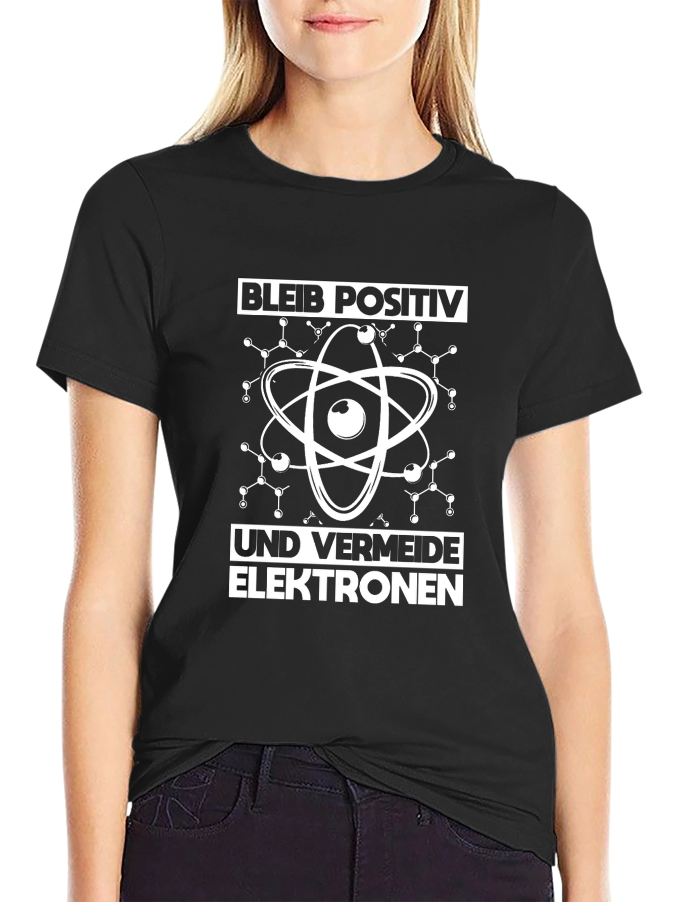 Stay Positive T-Shirt - Funny Science Atom Design