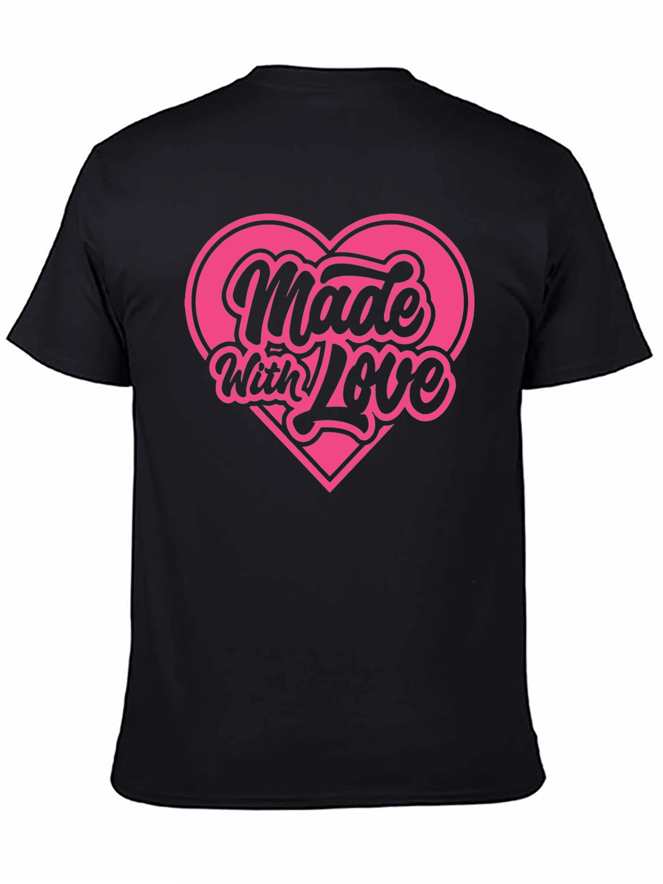 Made With Love Graphic Tee Pink Heart Shirt