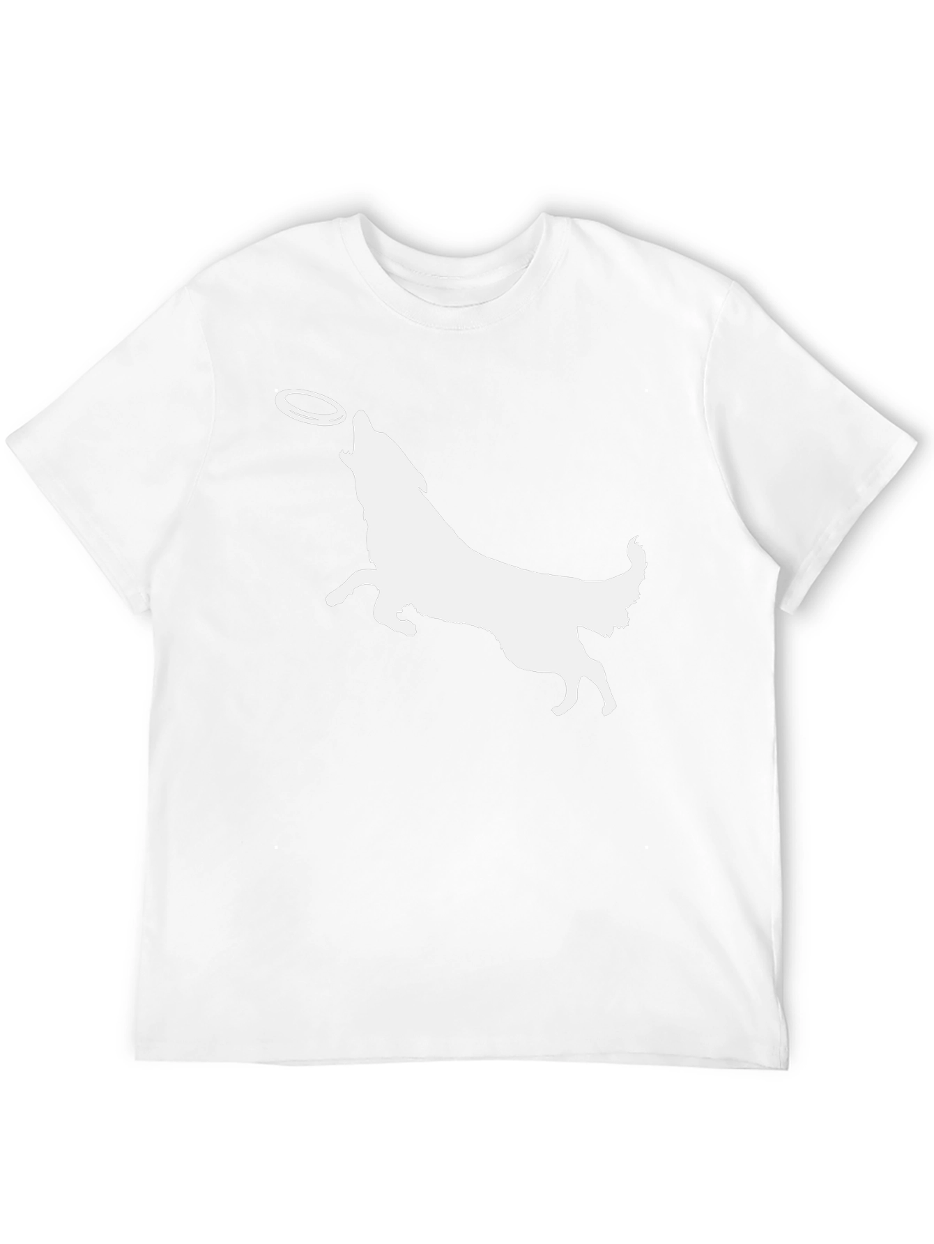 Dog Catching Frisbee Graphic Tee - Black