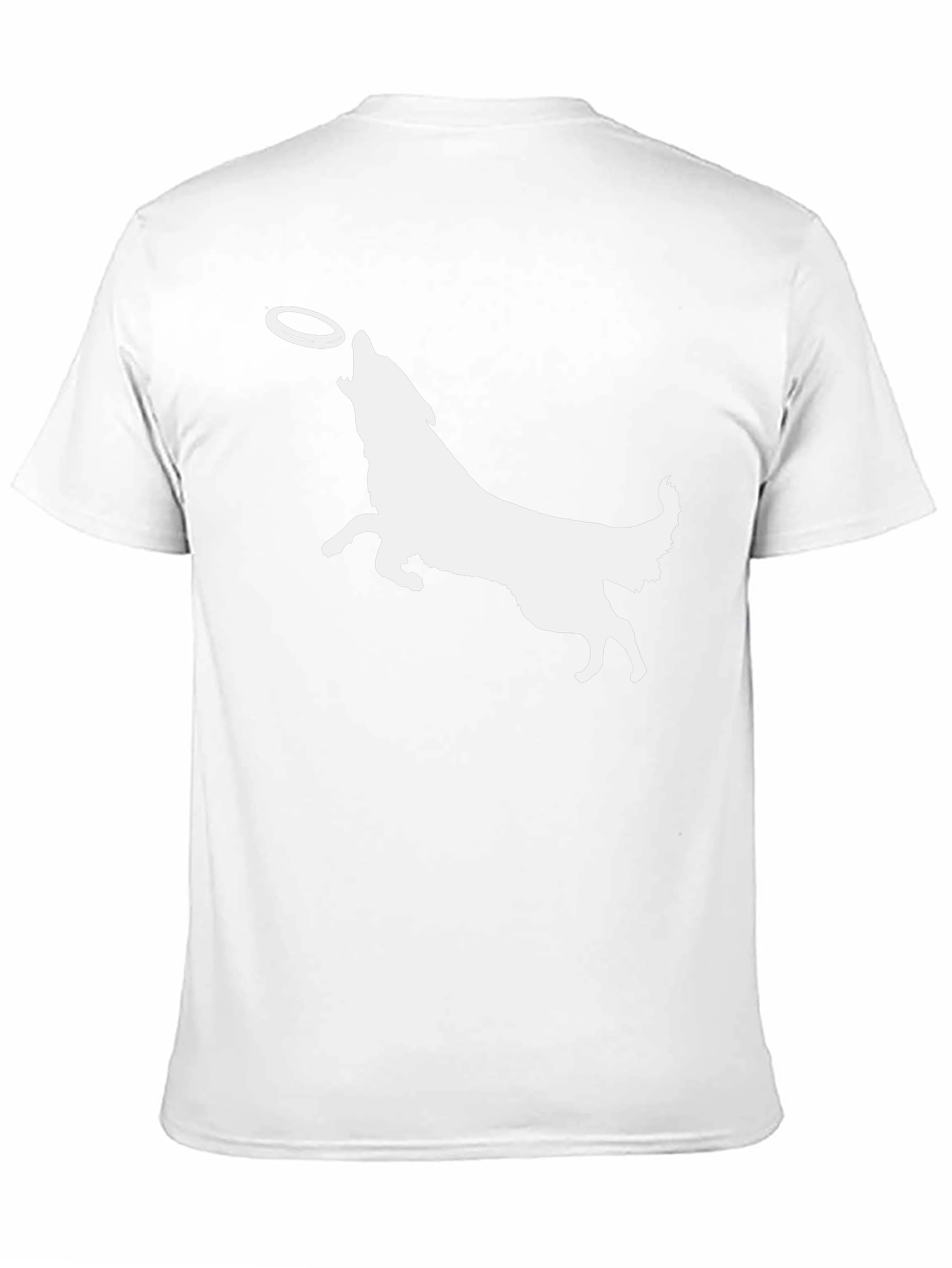 Dog Catching Frisbee Graphic Tee - Black