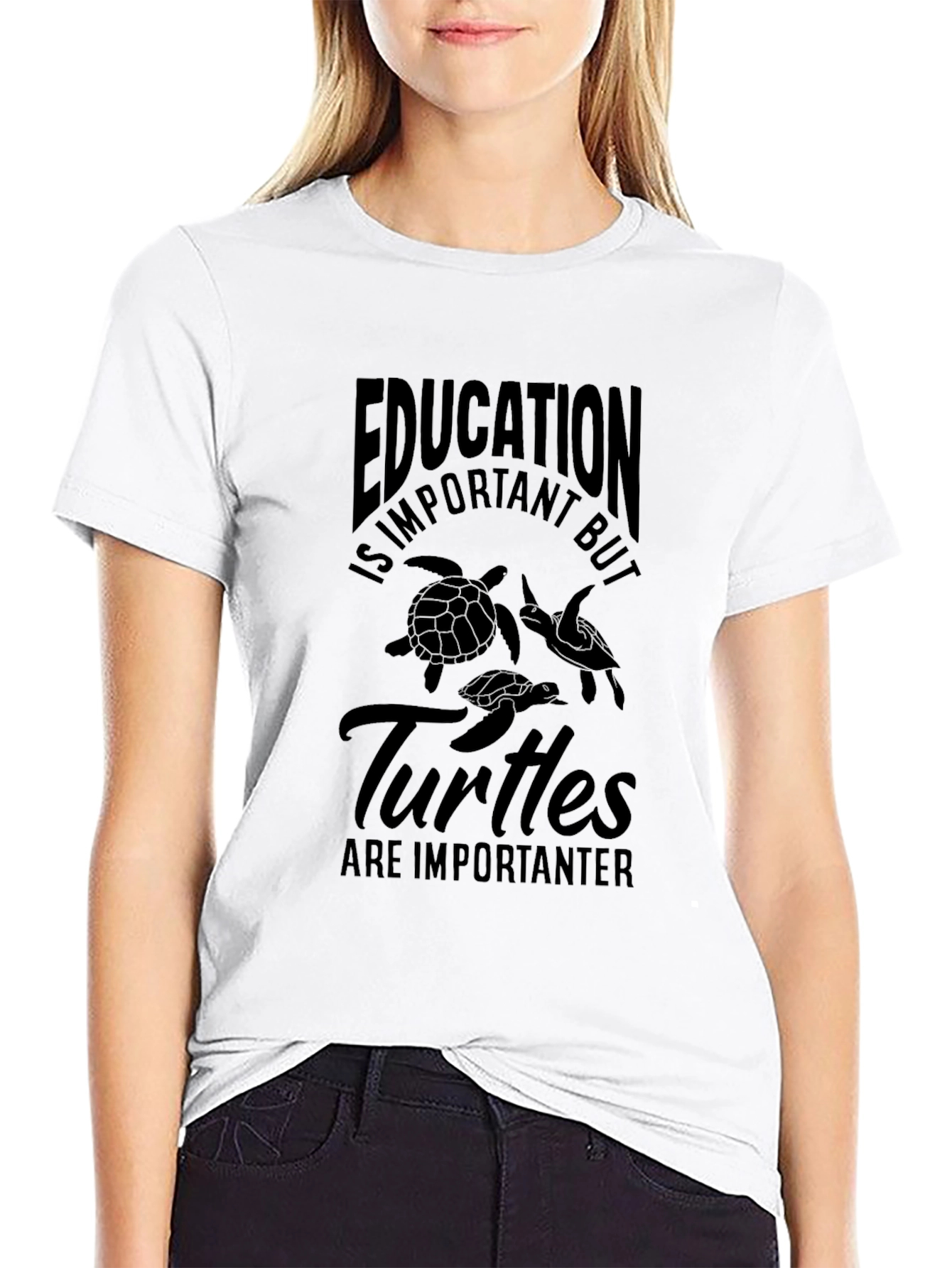 Education vs. Turtles T-Shirt