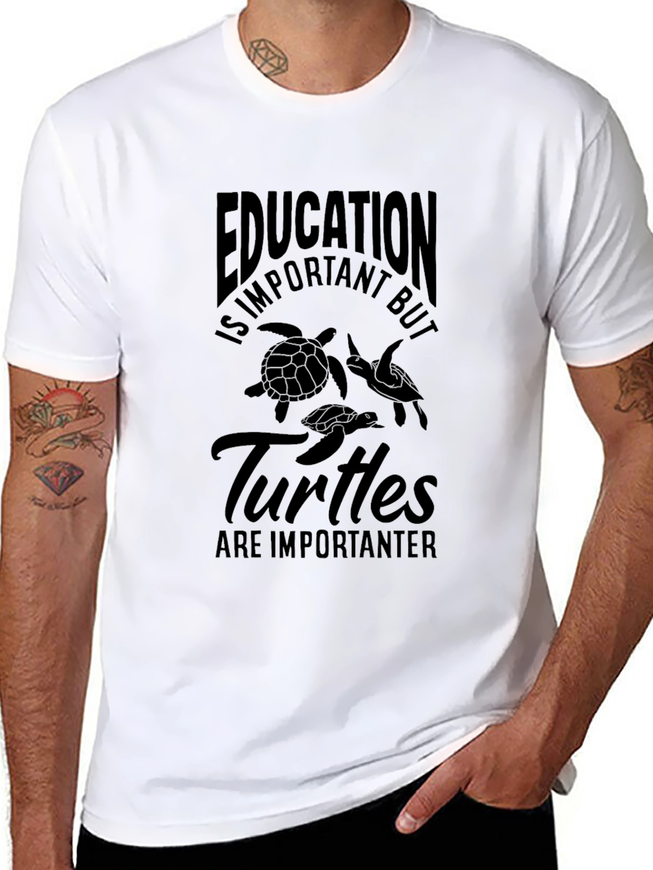 Education vs. Turtles T-Shirt