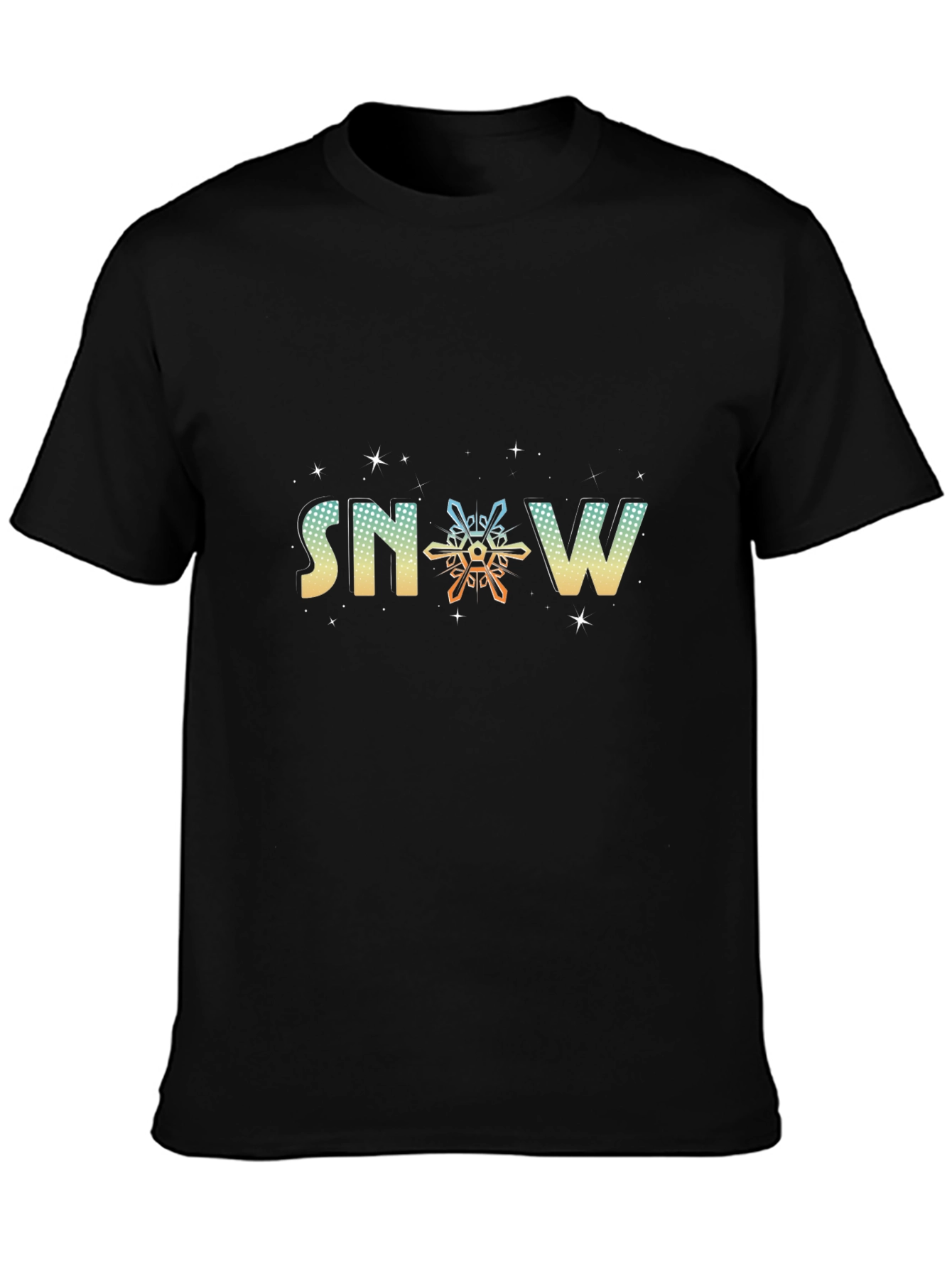 Snowflake Graphic Black Tee