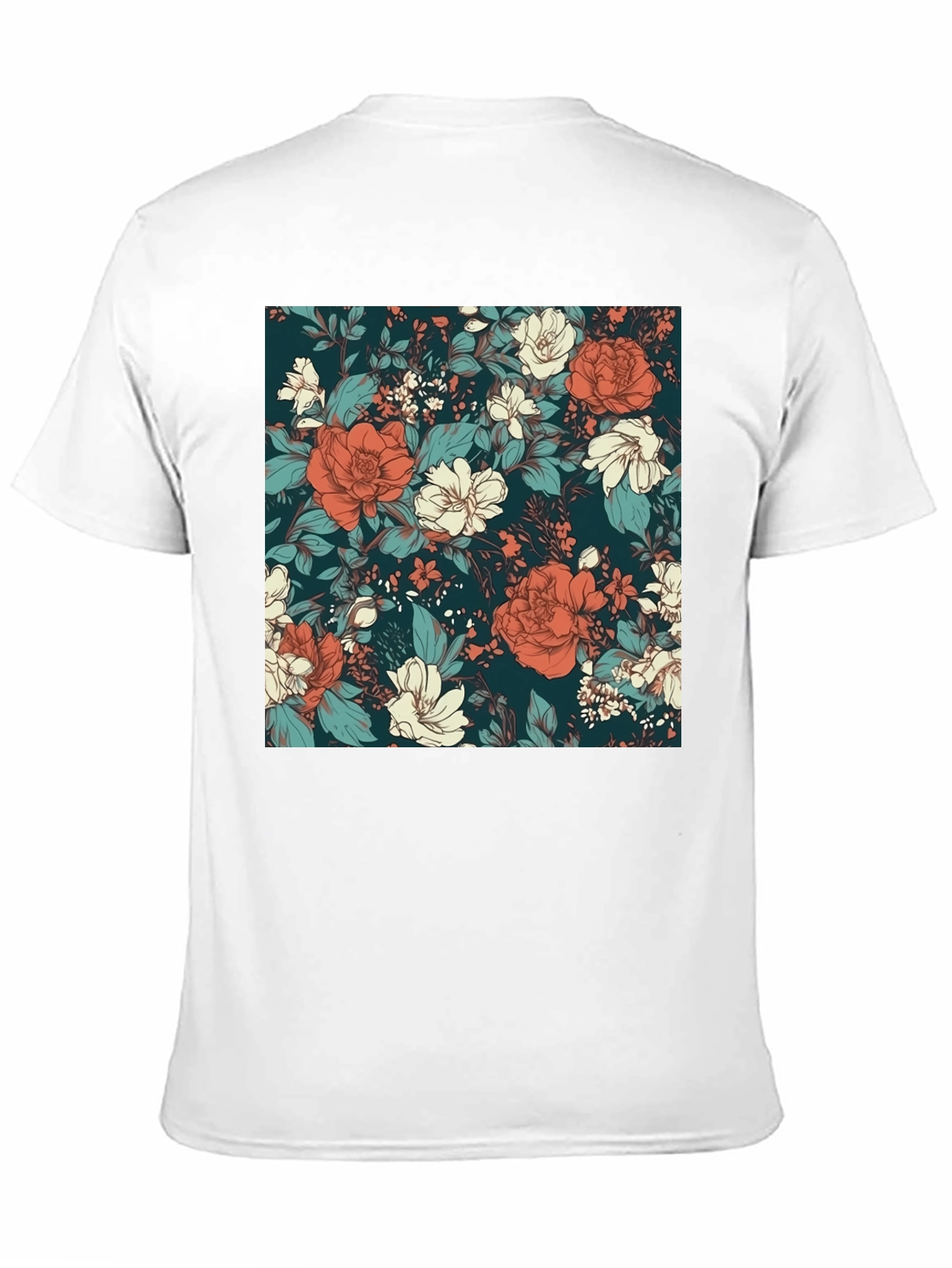 Floral Print Black T-Shirt - Elegant Style