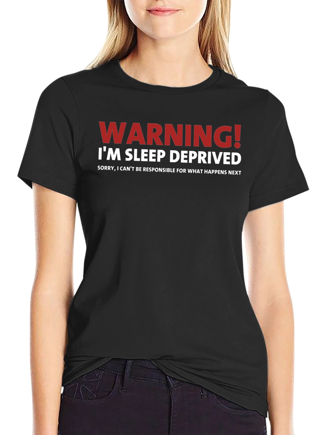 Warning! Im Sleep Deprived T-Shirt Funny Slogan Tee