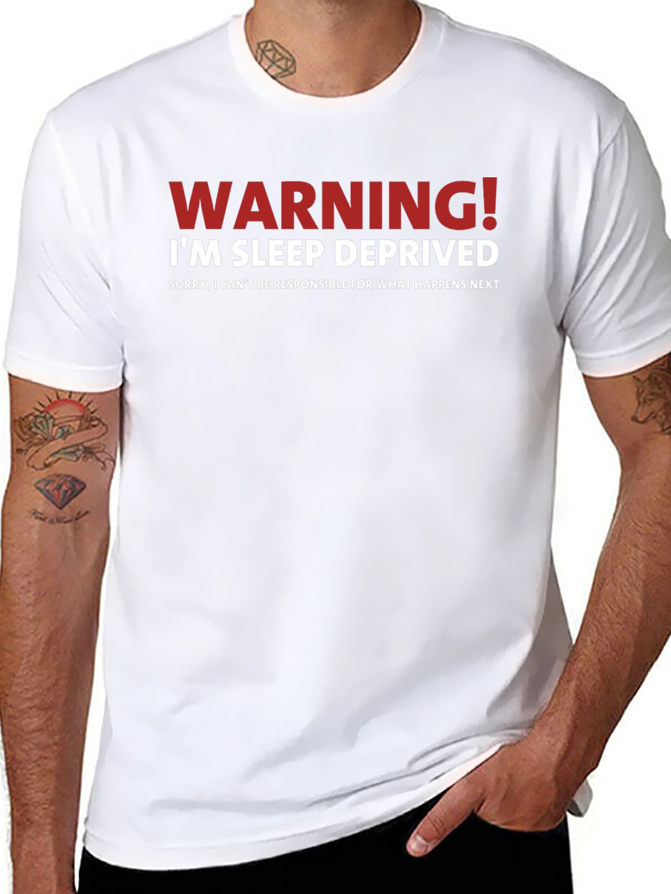 Warning! Im Sleep Deprived T-Shirt Funny Slogan Tee
