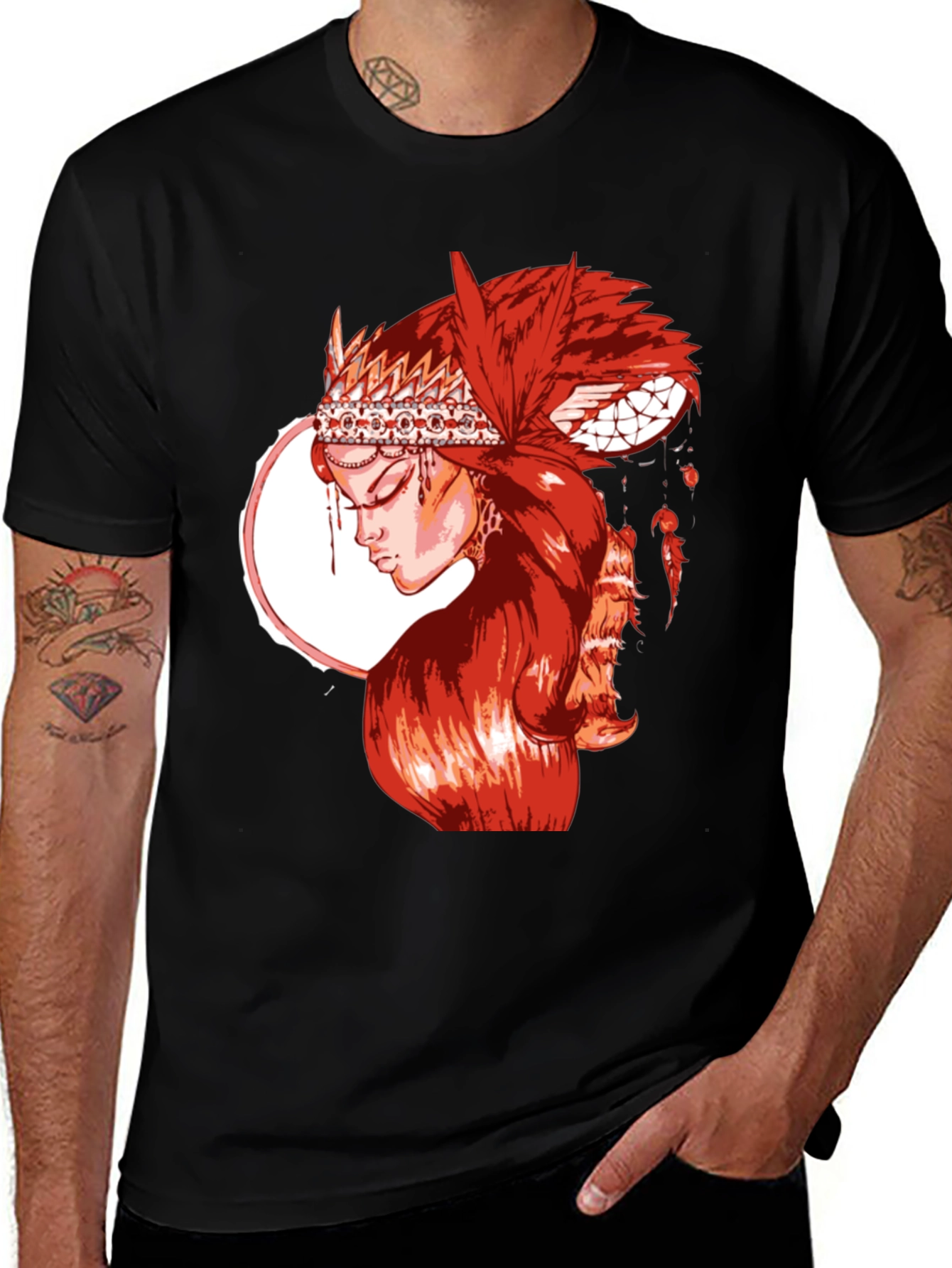 Red Indian Girl Graphic T-Shirt