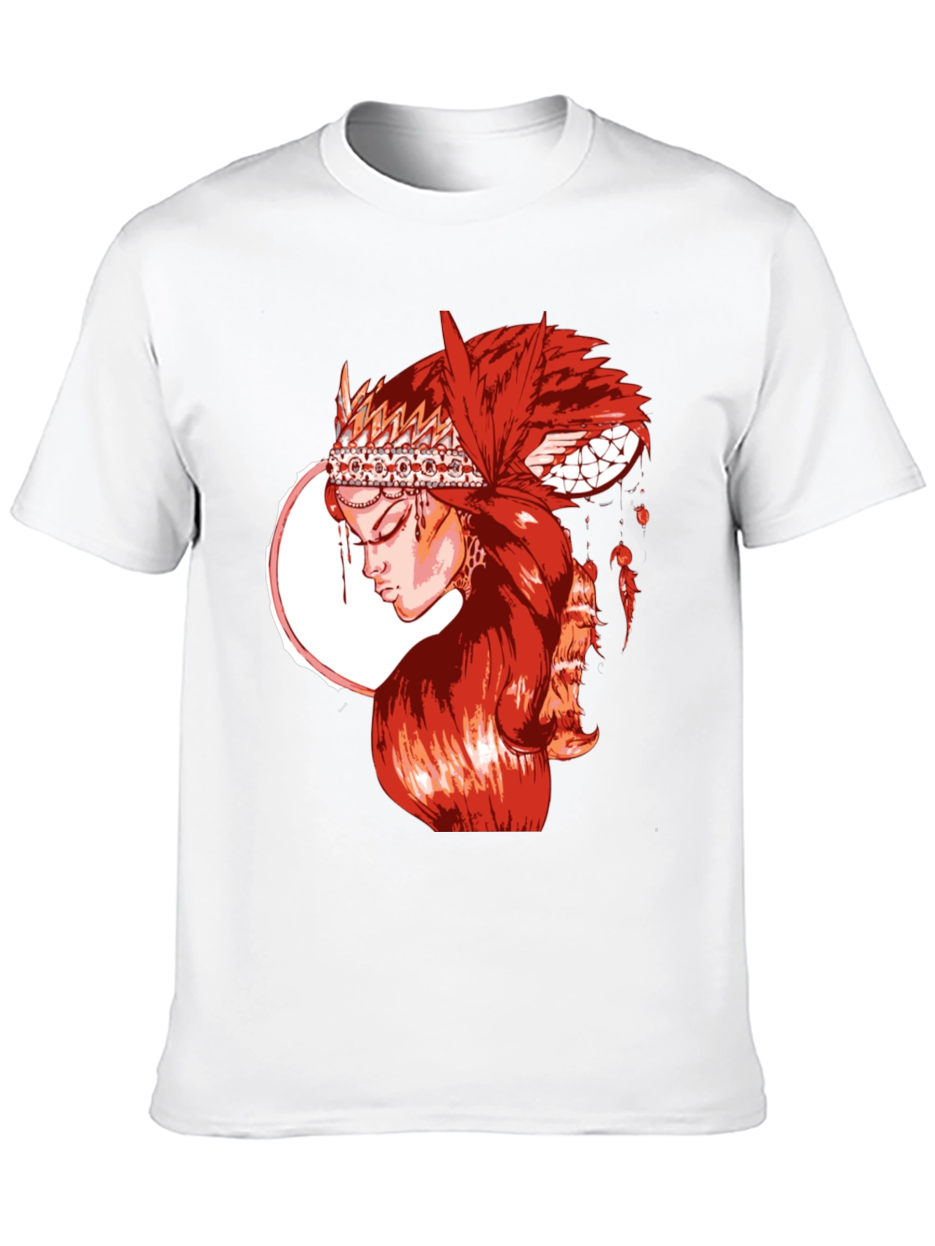 Red Indian Girl Graphic T-Shirt