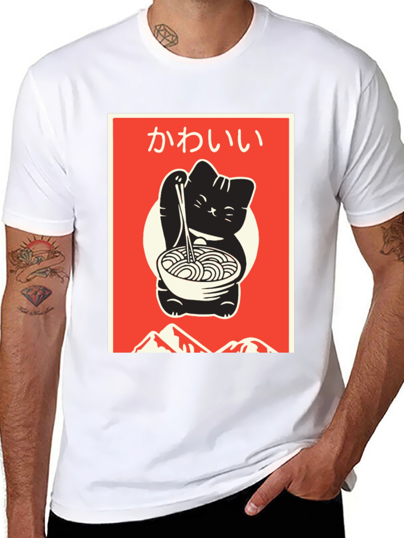 Kawaii Ramen Cat T-Shirt - Stylish Anime Inspired Design