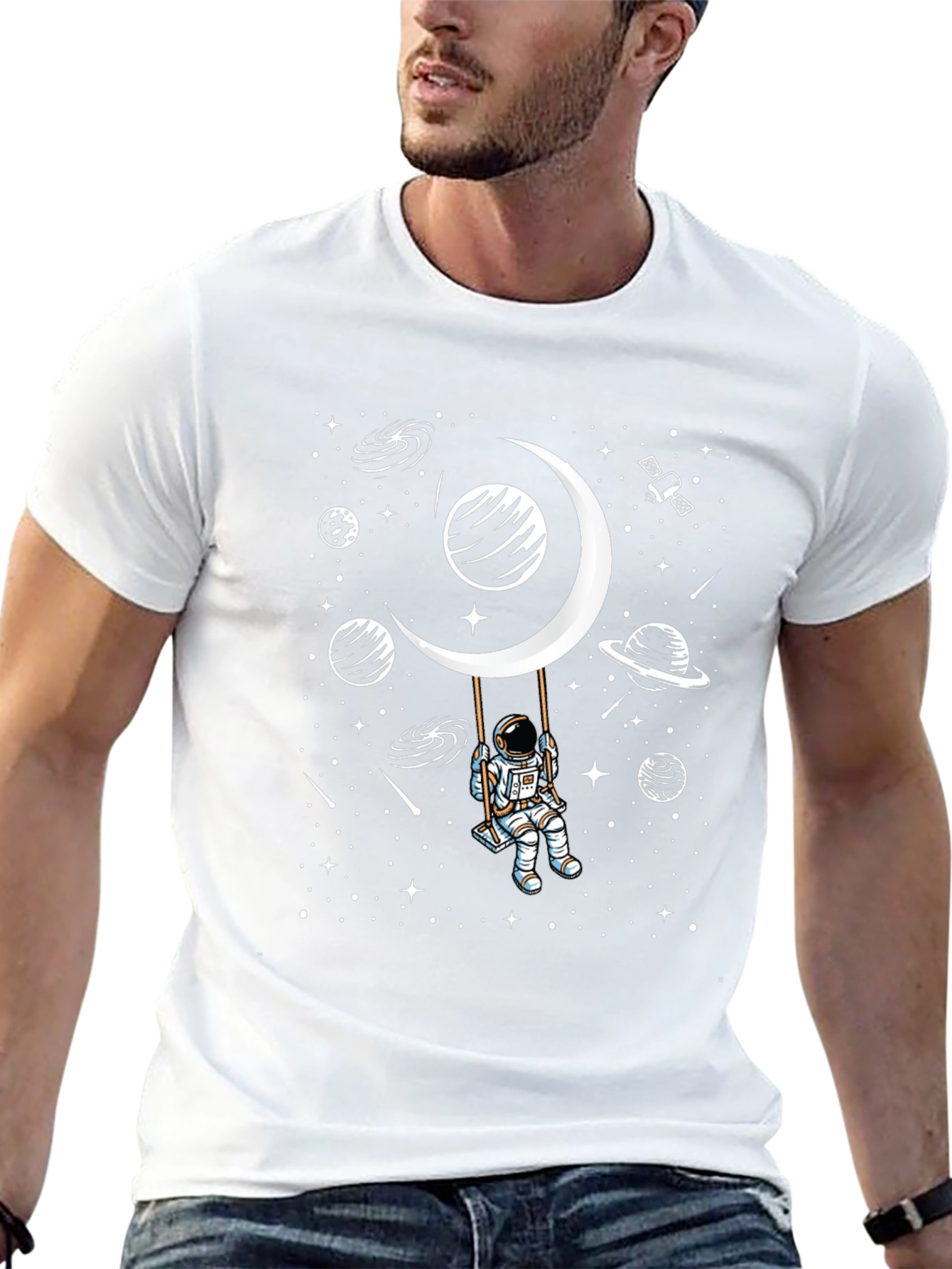 Astronaut Moon Swing Graphic T-Shirt