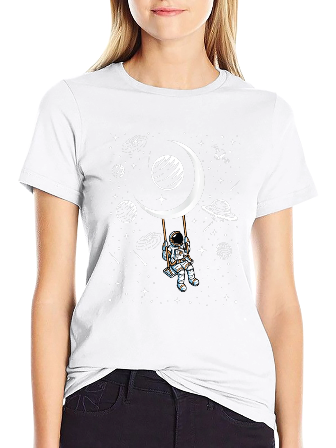 Astronaut Moon Swing Graphic T-Shirt
