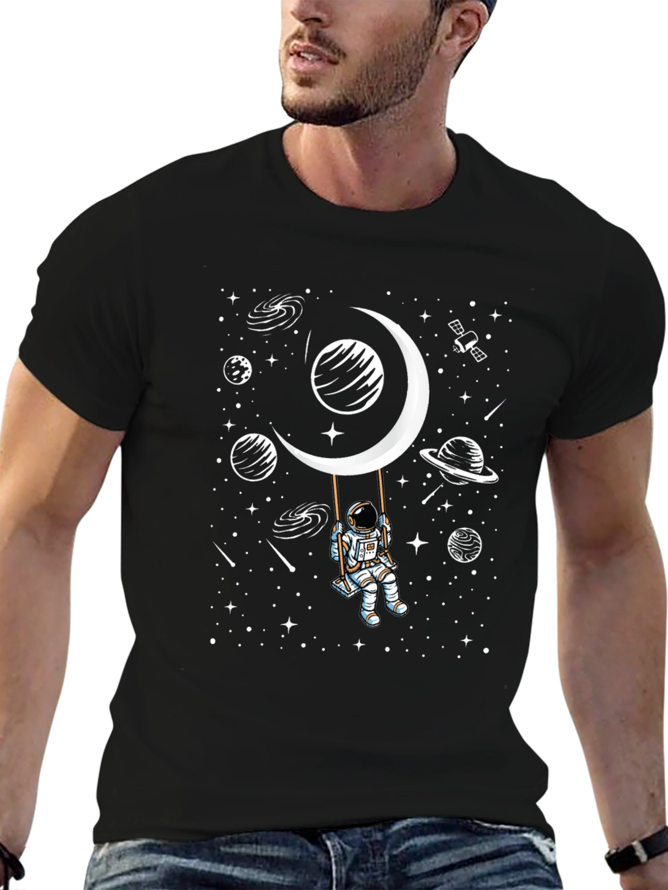 Astronaut Moon Swing Graphic T-Shirt