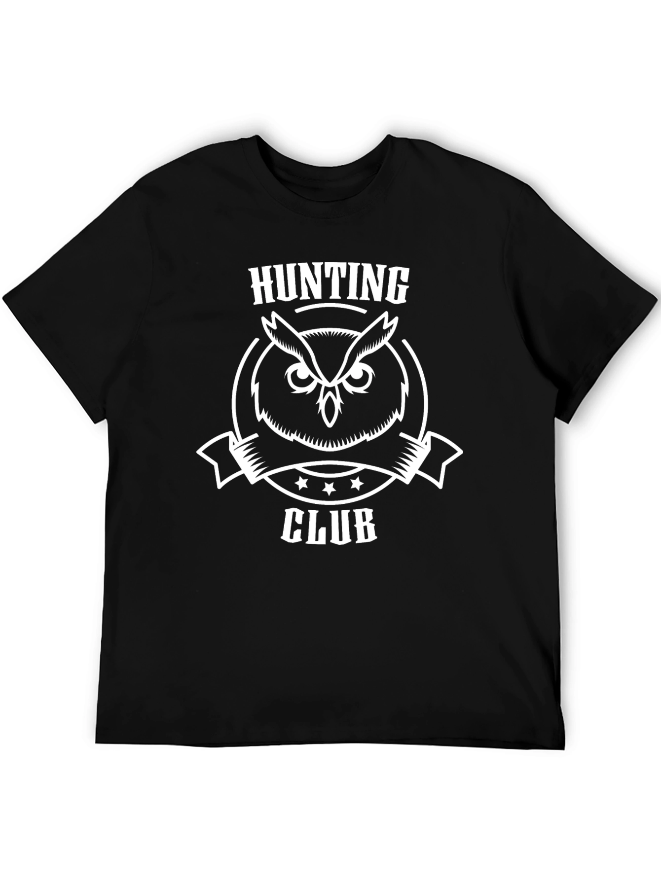 Hunting Club Owl T-Shirt - Black Cotton Tee
