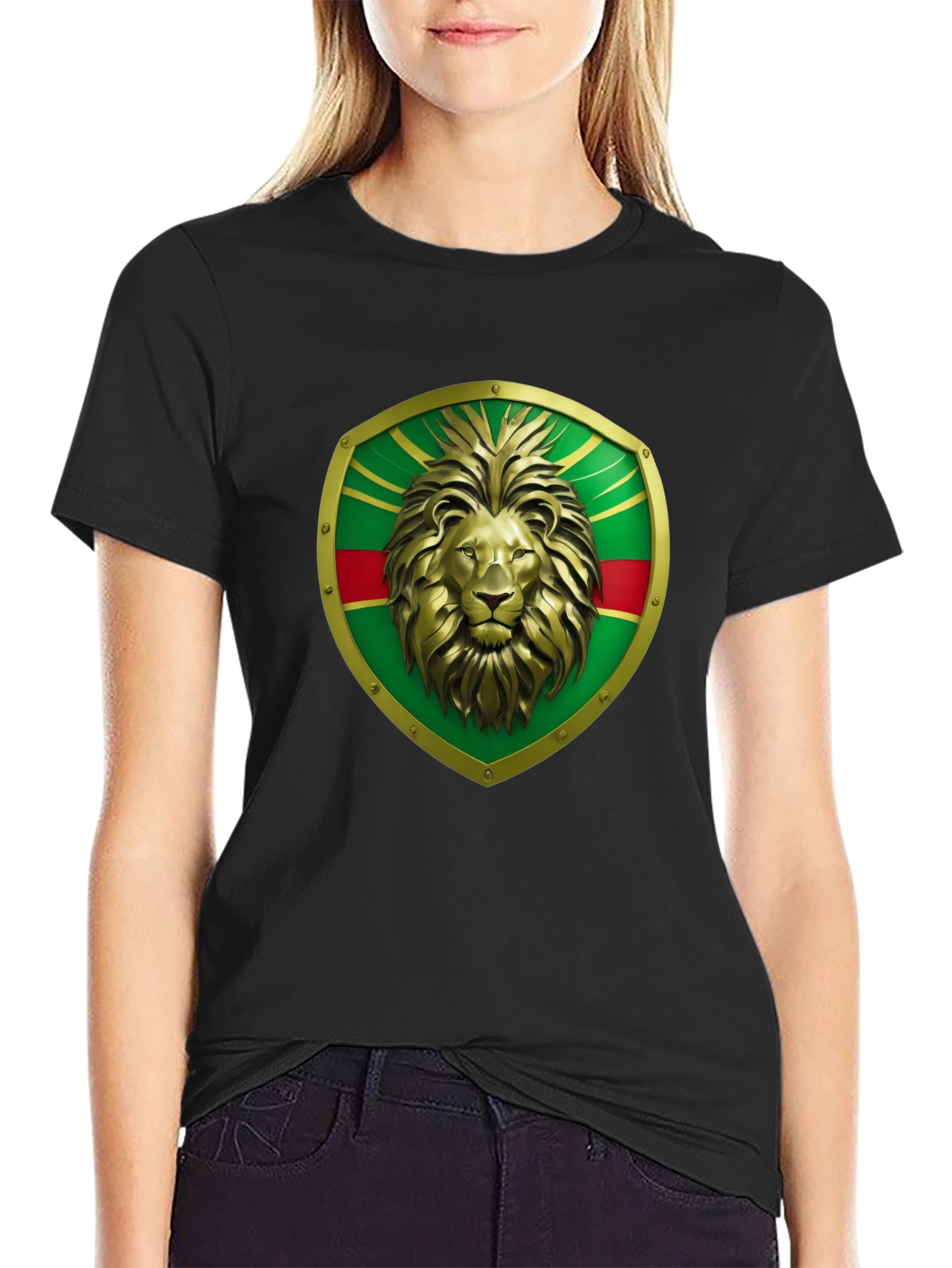 Lion Shield Graphic Tee - Bold Statement T-Shirt