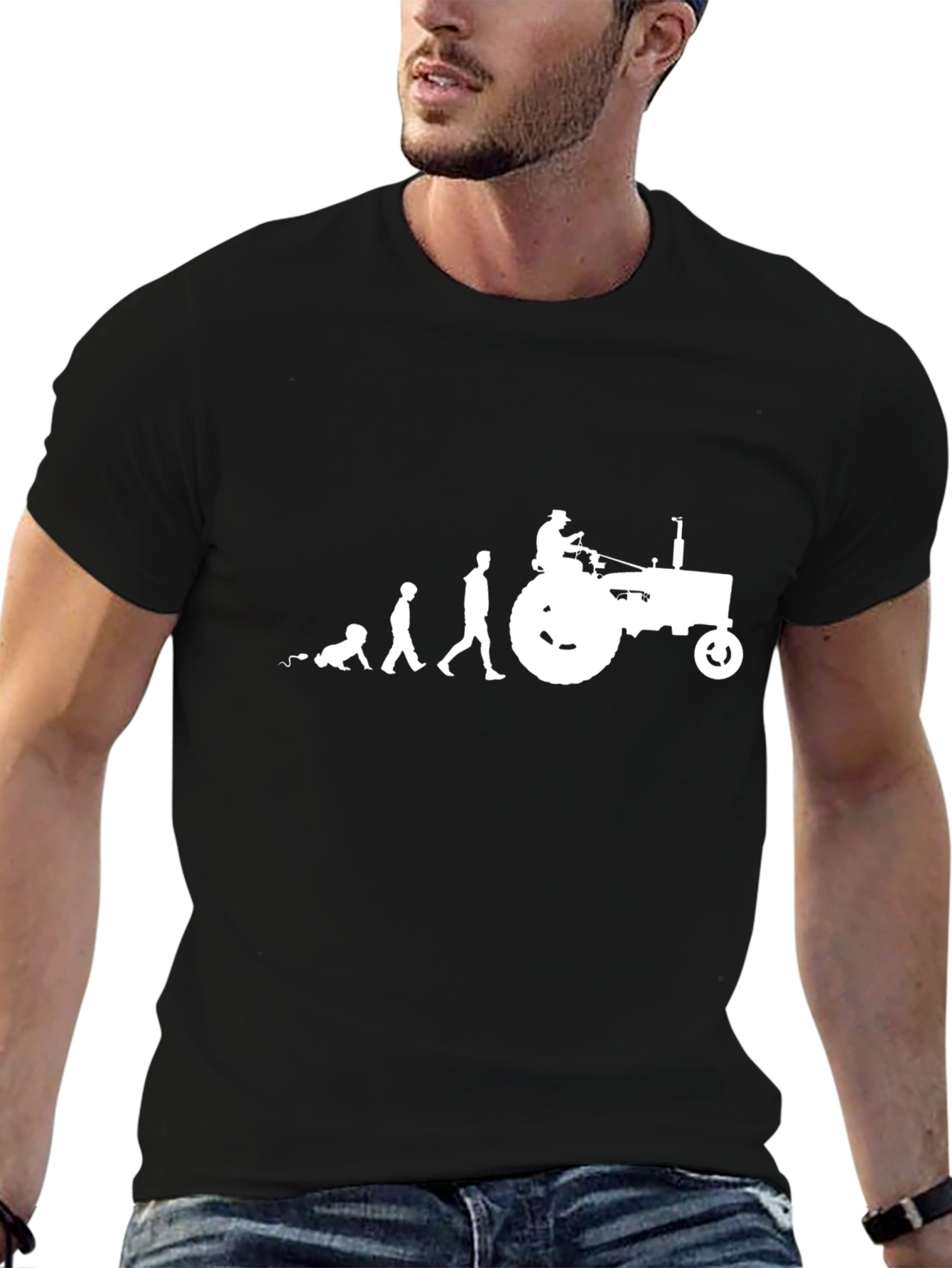 Tractor Evolution Mens T-Shirt - Farm Life Tee