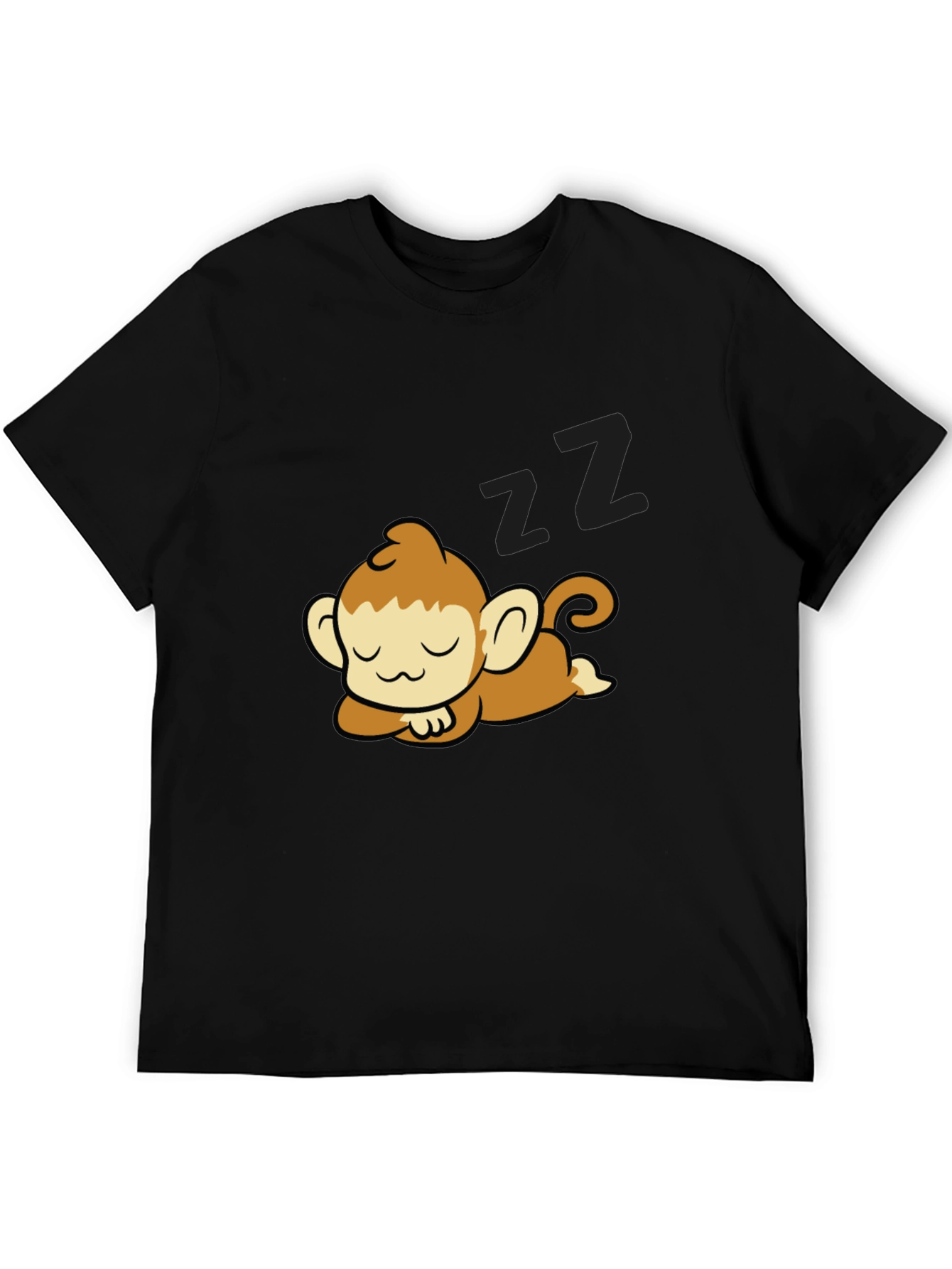 Cute Sleeping Monkey Graphic Tee - Casual Comfort