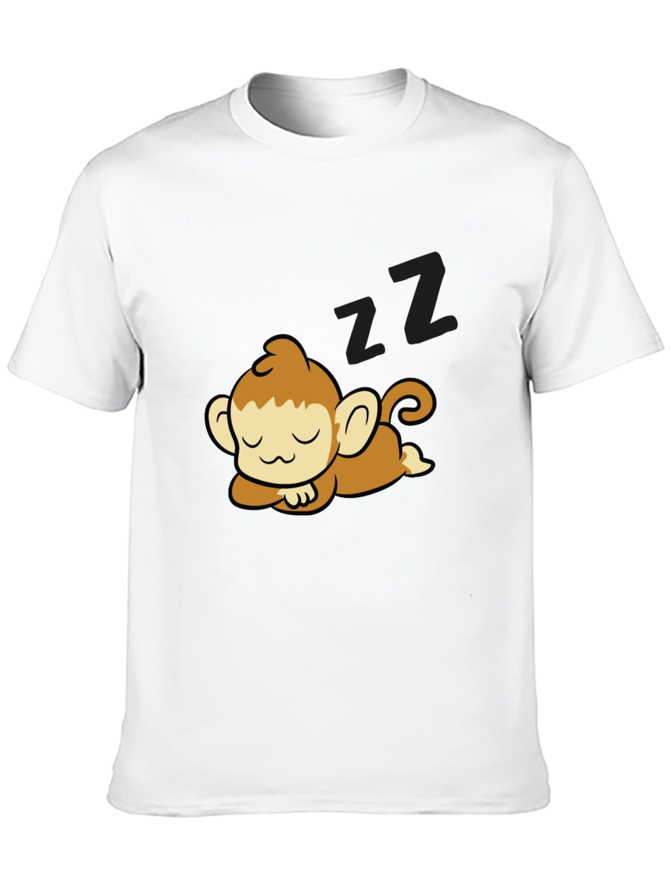 Cute Sleeping Monkey Graphic Tee - Casual Comfort