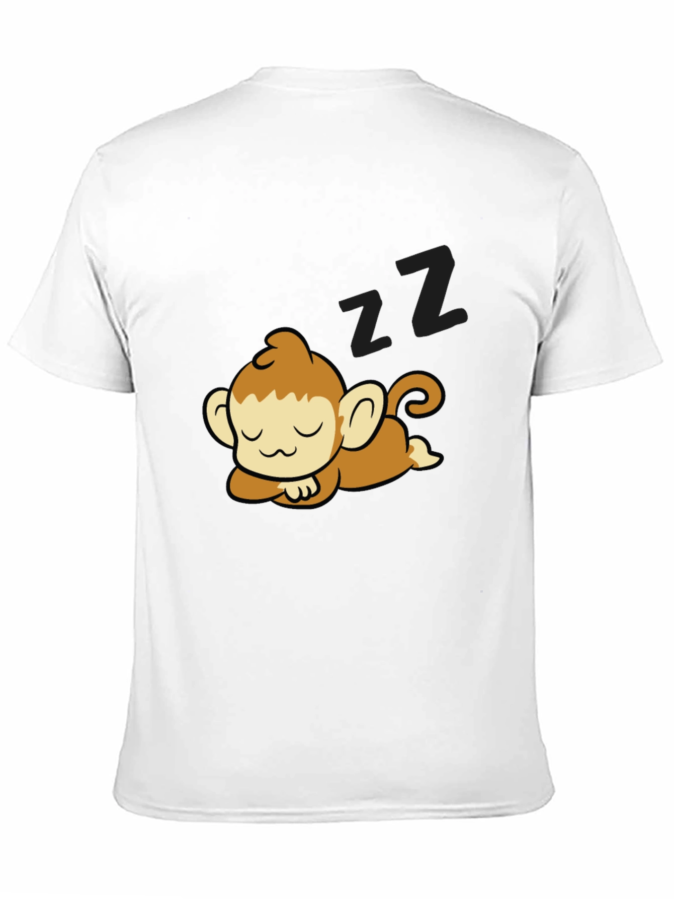 Cute Sleeping Monkey Graphic Tee - Casual Comfort