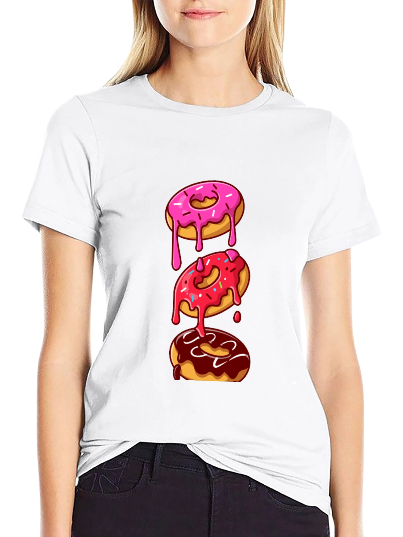 Donut Stack Graphic Tee - Fun & Trendy Style