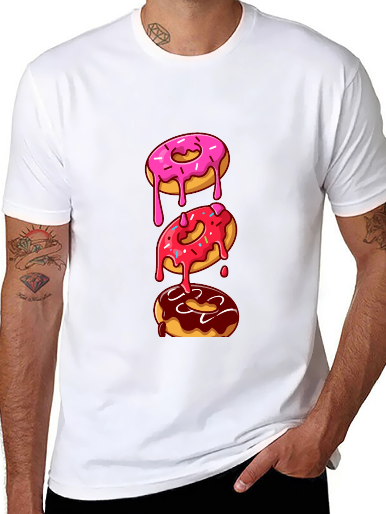 Donut Stack Graphic Tee - Fun & Trendy Style