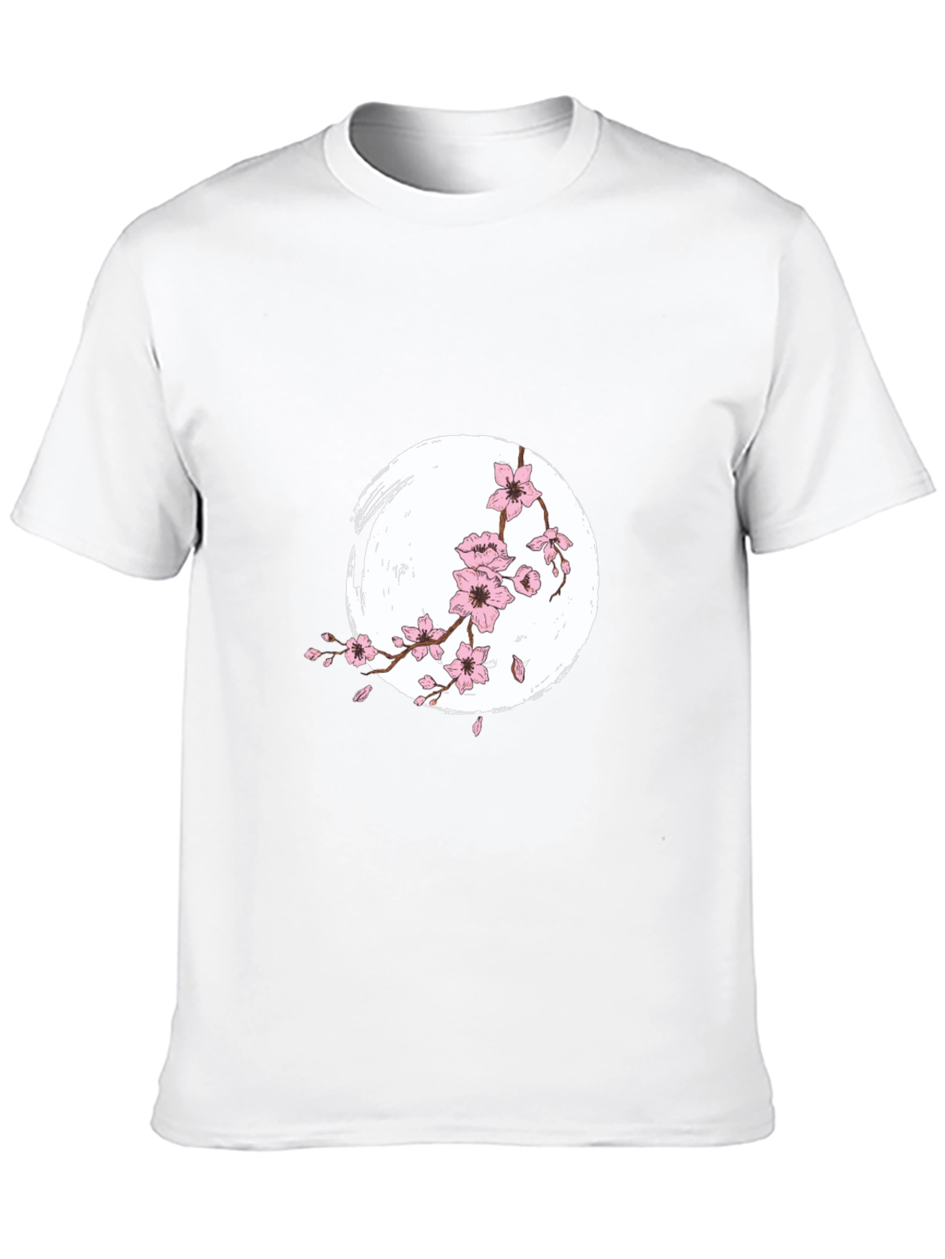 Sakura Blossom Graphic Tee - Black Cotton Shirt