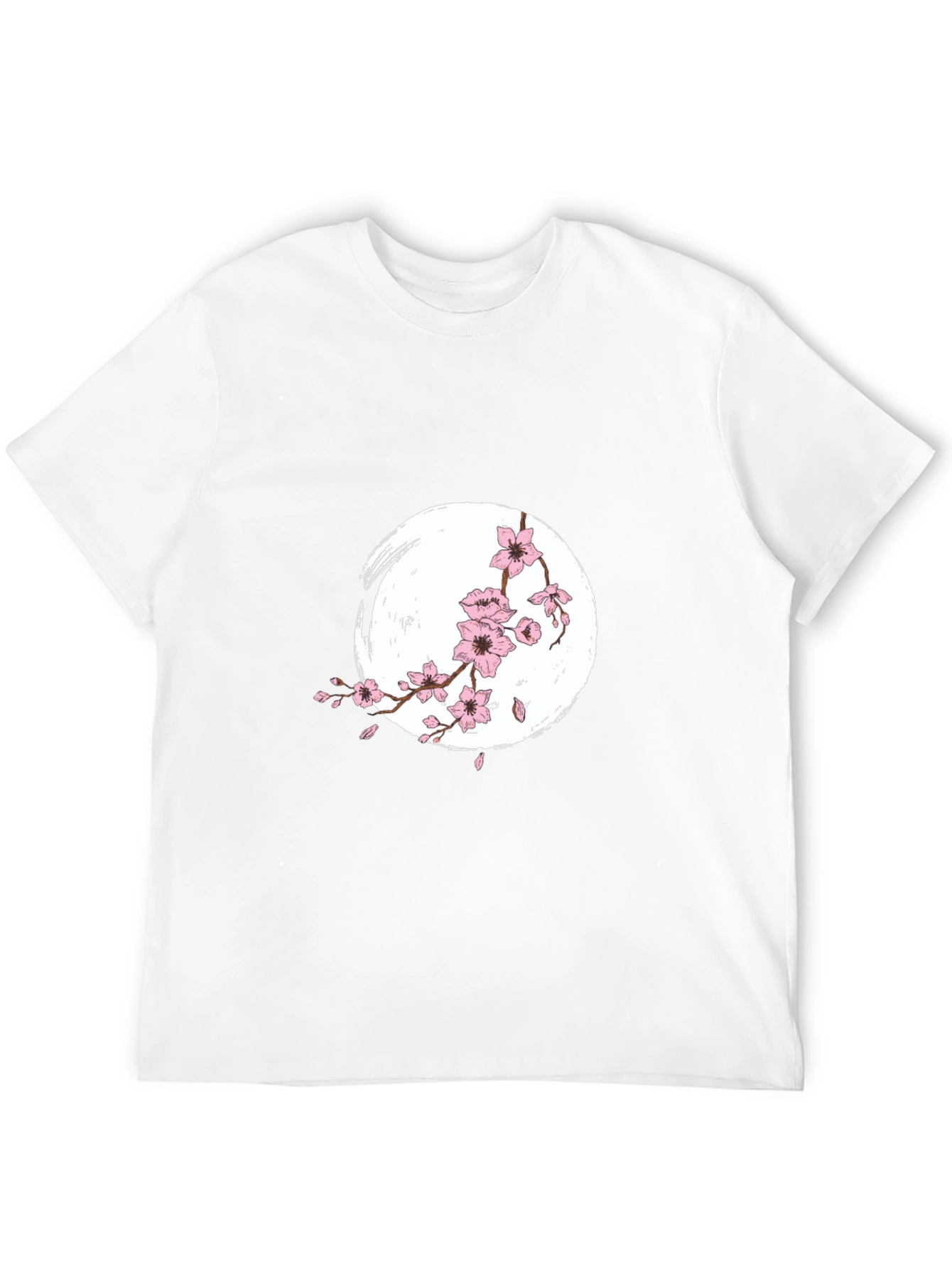 Sakura Blossom Graphic Tee - Black Cotton Shirt