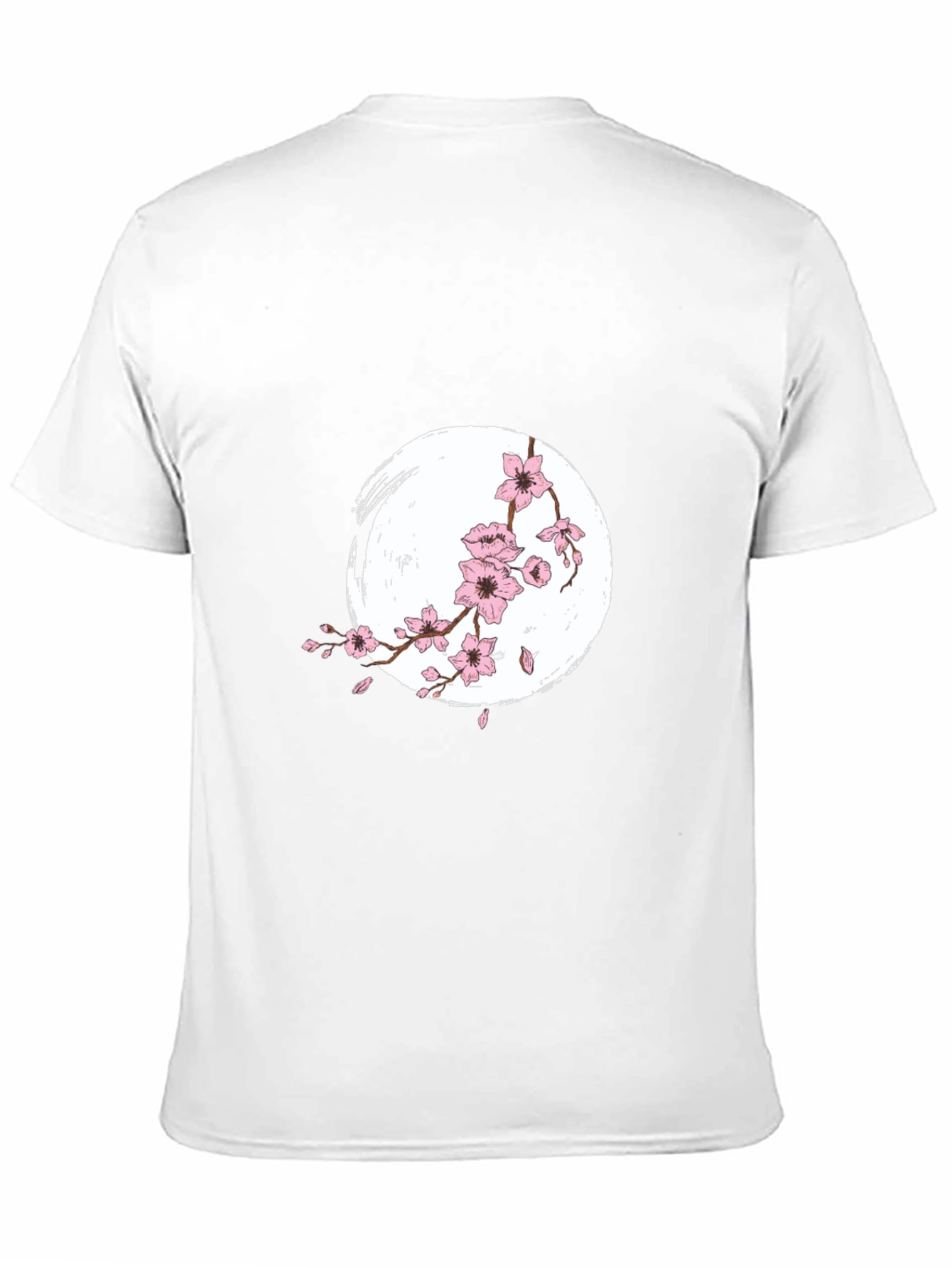 Sakura Blossom Graphic Tee - Black Cotton Shirt