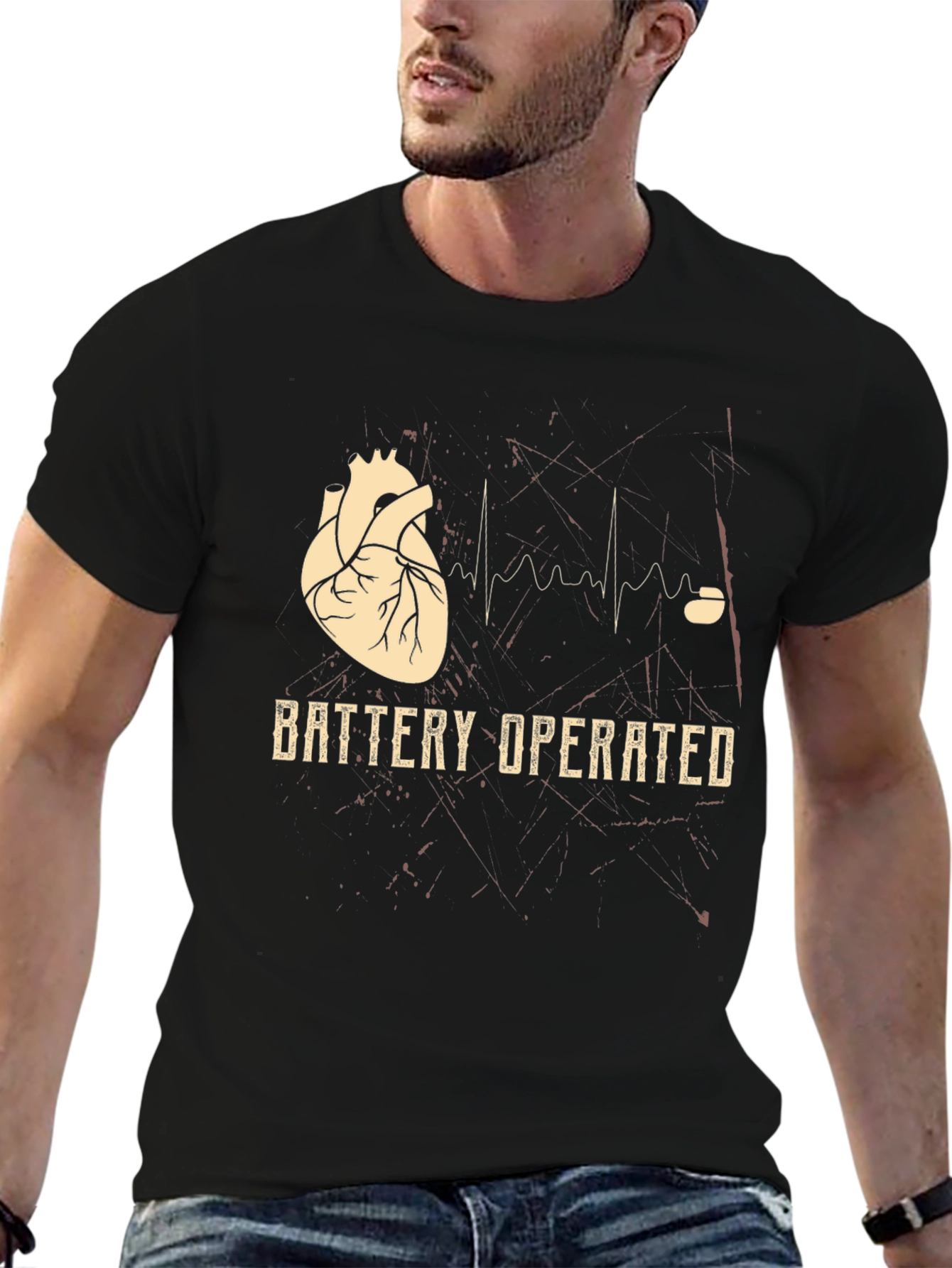 Battery Operated Heart Graphic Tee