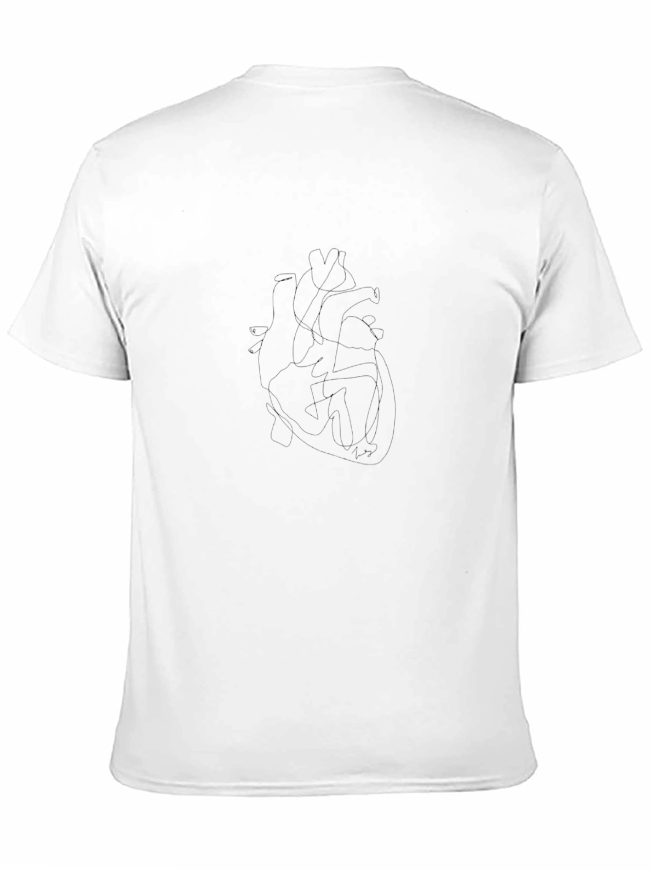 Anatomical Heart Outline Black T-Shirt