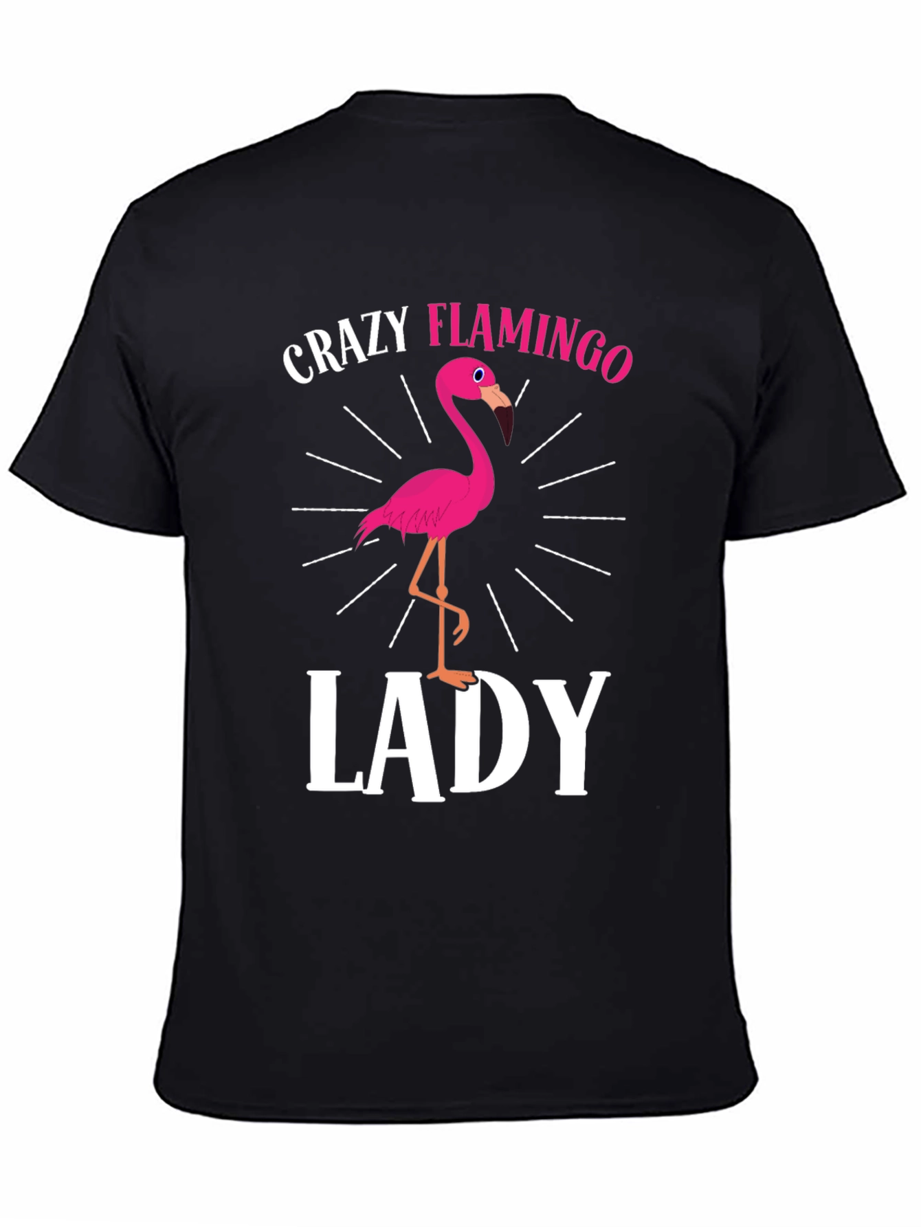 Crazy Flamingo Lady T-Shirt - Novelty Graphic Tee