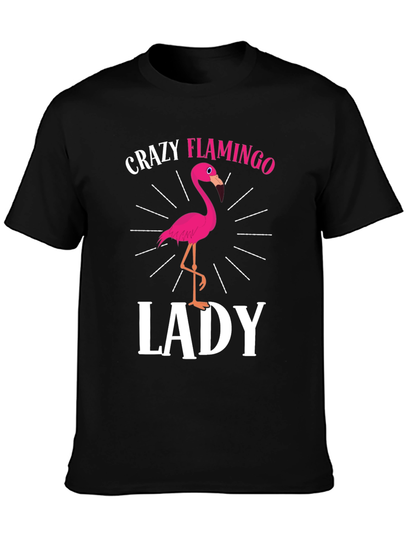 Crazy Flamingo Lady T-Shirt - Novelty Graphic Tee