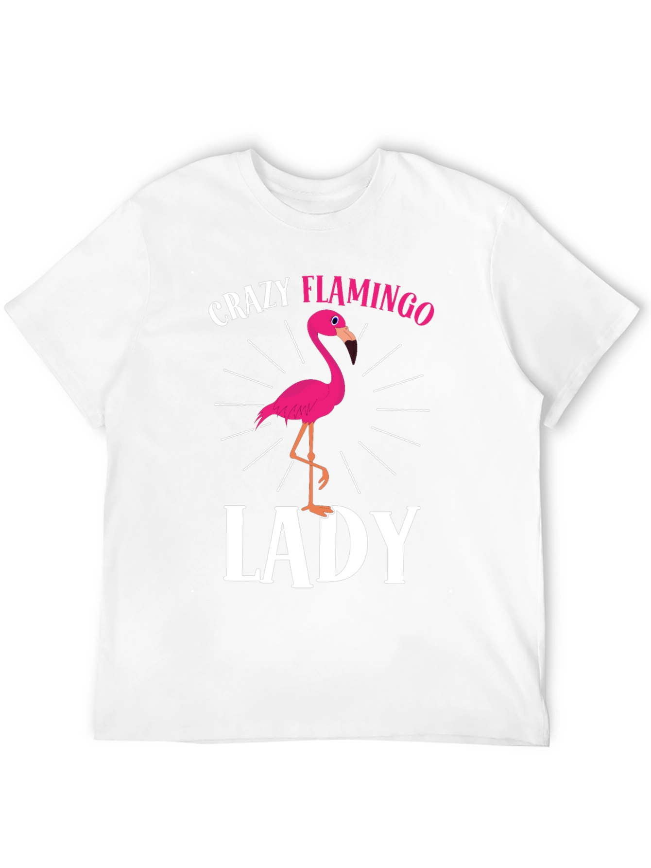Crazy Flamingo Lady T-Shirt - Novelty Graphic Tee